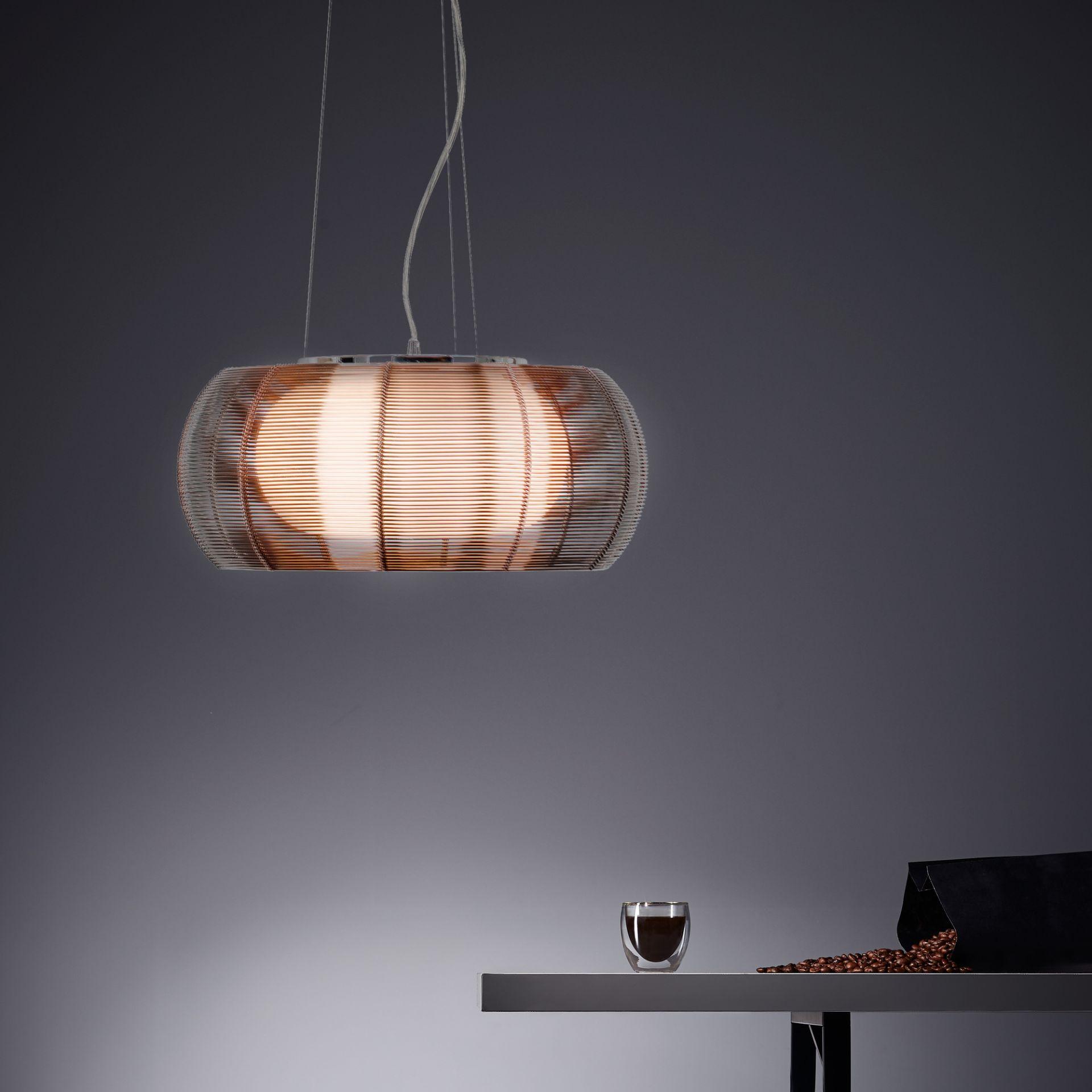 Pendelleuchte Maxime, braun, 122 x 40 cm, Glas Pendellampe