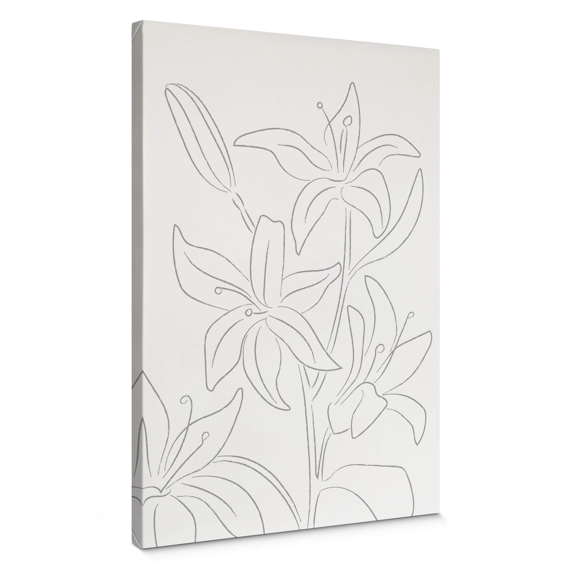 Lienzo 1X Estudio - Line Art Floral - Flores Minimalistas