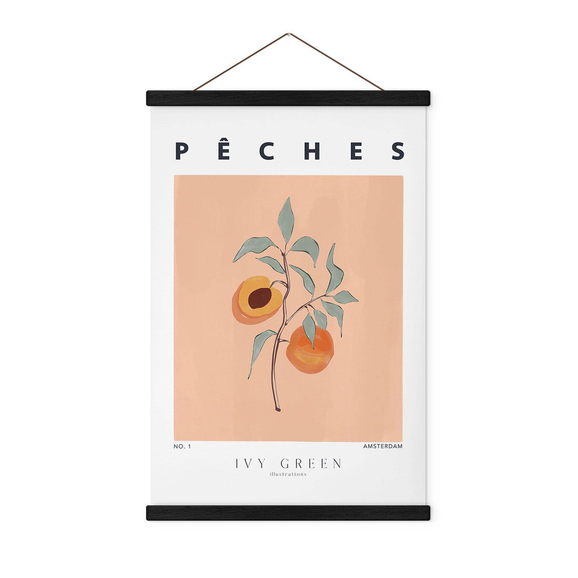 Tekstil plakat Saftige ferskner - Ivy Green Illustration