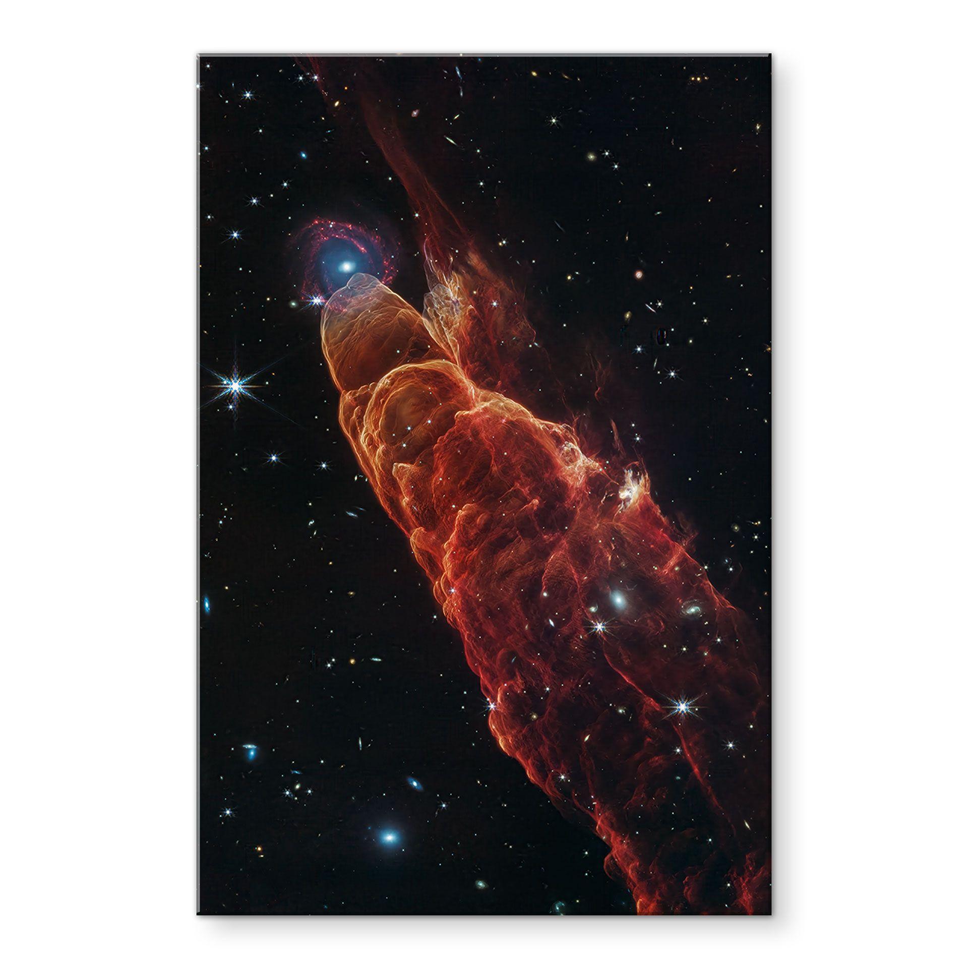 Akrylbillede James Webb Telescope - Cosmic Hurricane Herbig Haro 49/50