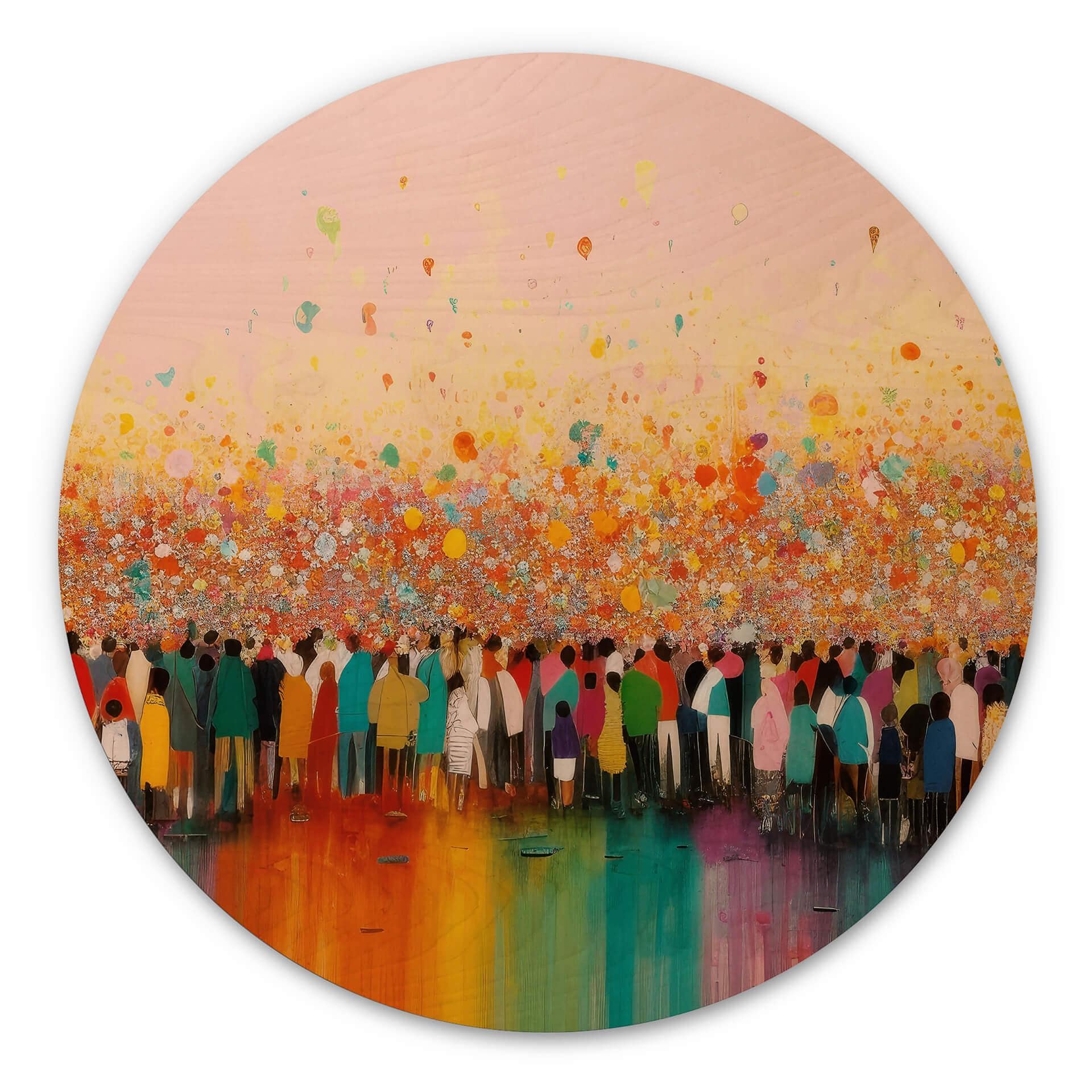 Væg cirkel træ Treechild - Happy People