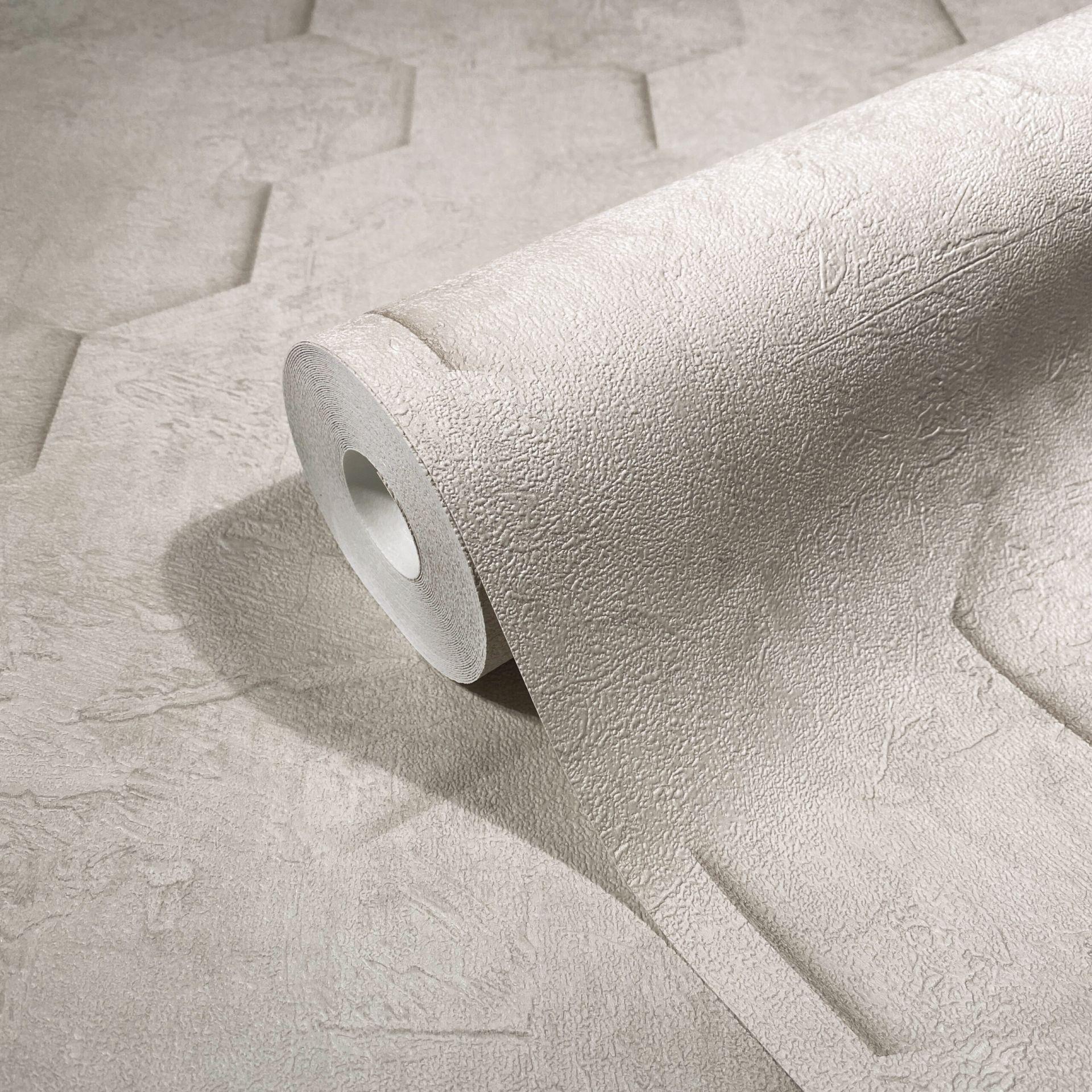 Non-woven tapet med 3D honeycomb mønster beige tekstureret 