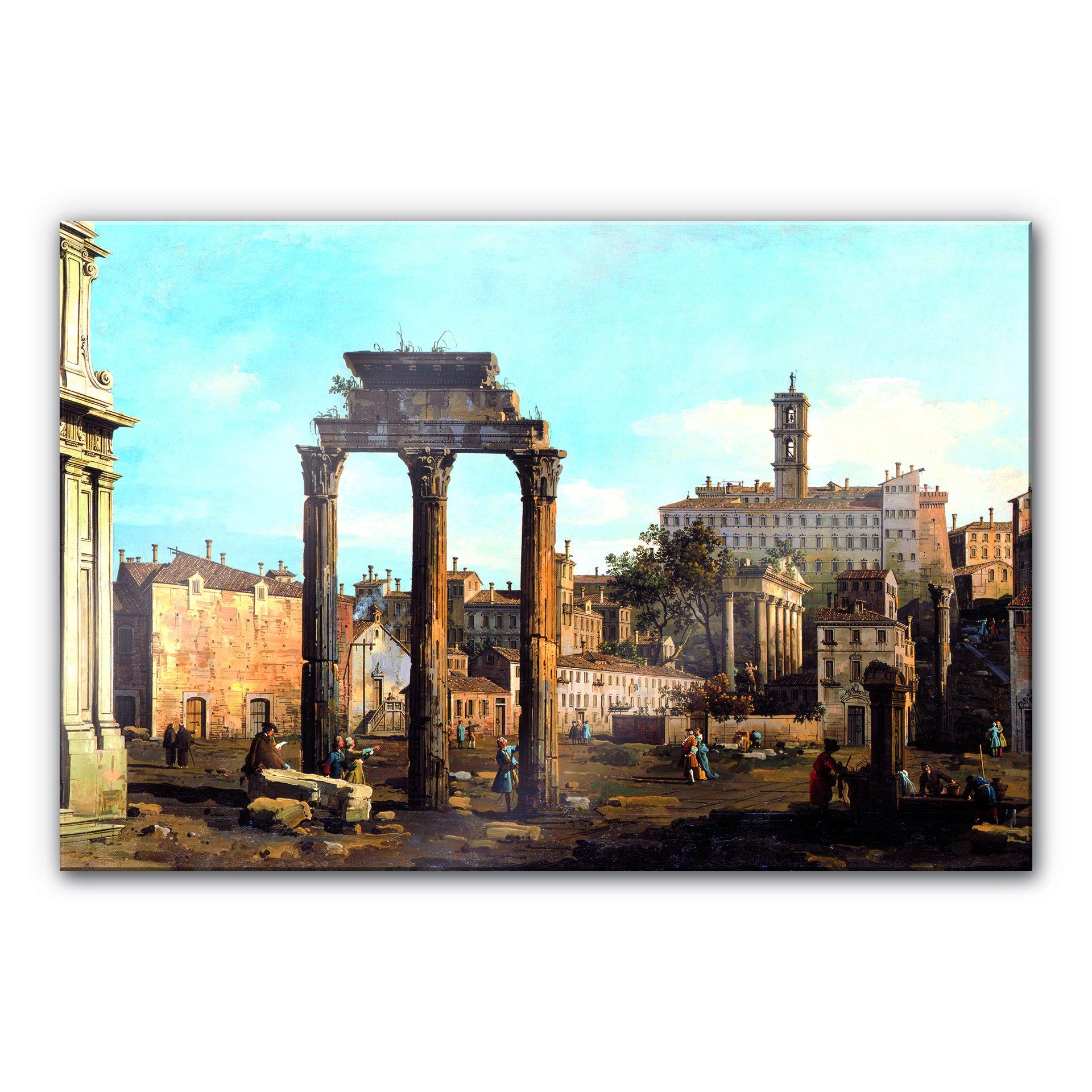 Akrylbillede Canaletto - Forum med Castor og Pollux-templet
