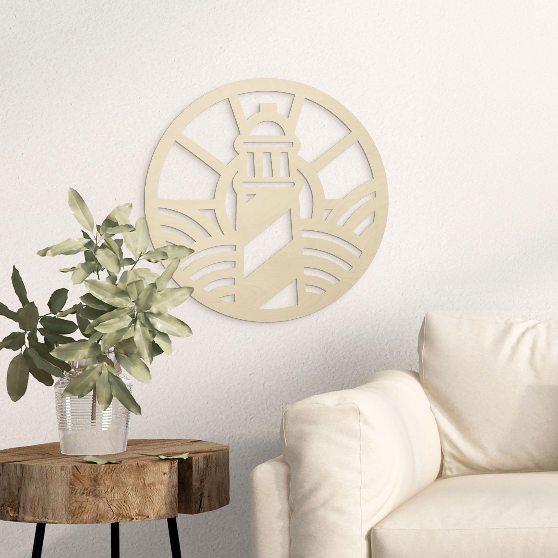 Decoración en madera de faro - Álamo - Redondo