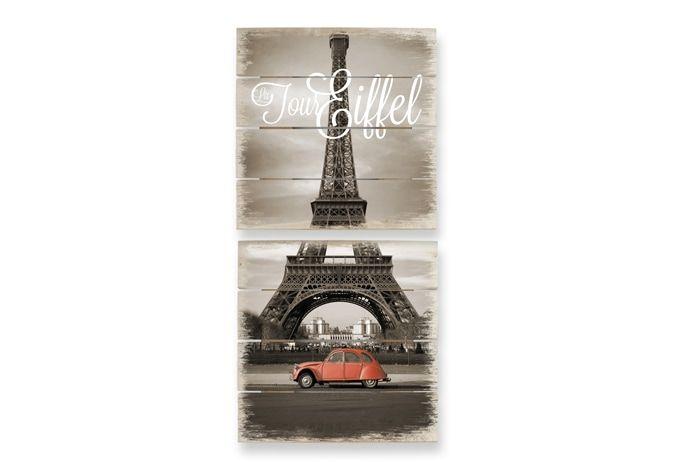 Houten Wanddecoratie La Vie est Belle (2-delig)