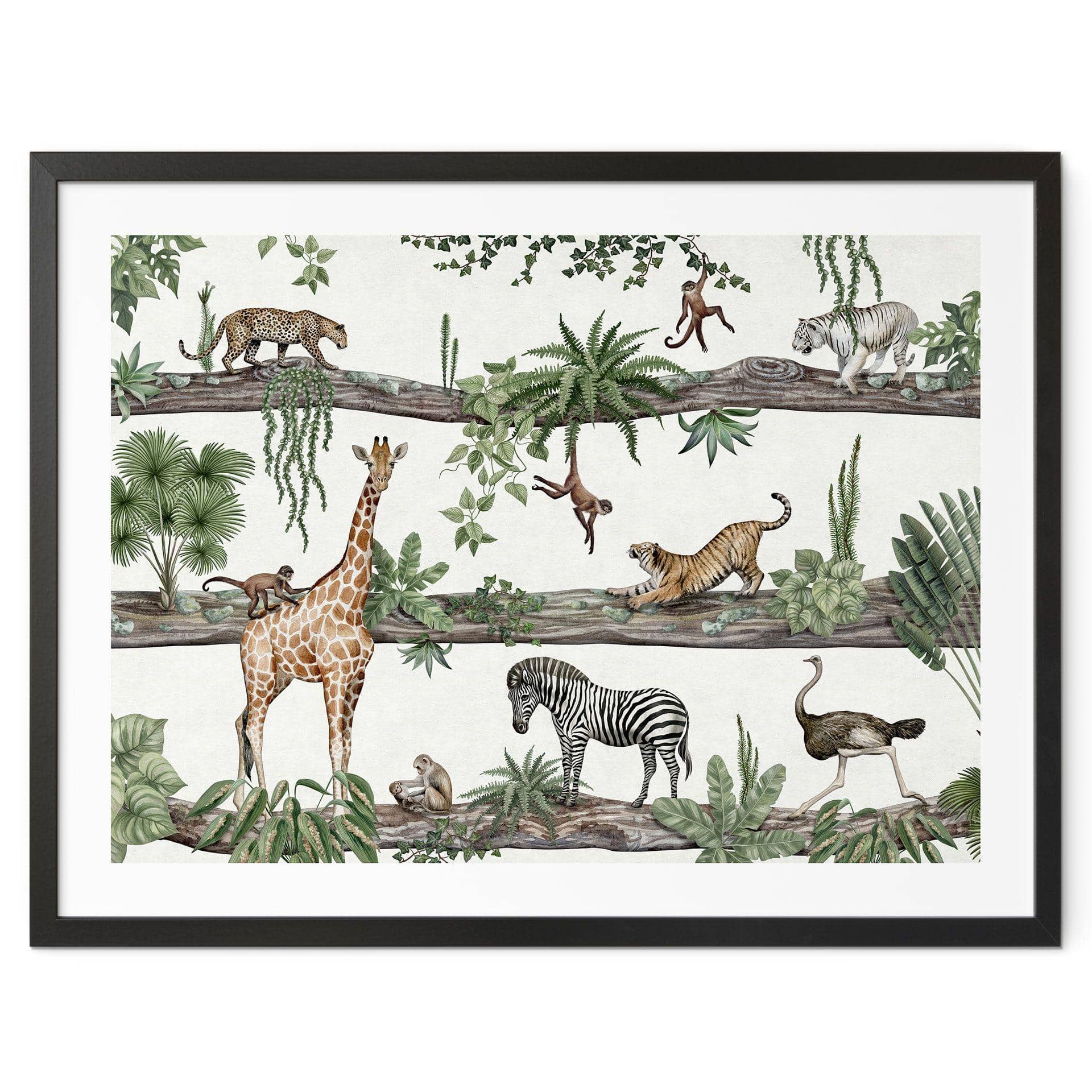 Plakat til børnehaven - Afrikanske dyr i junglen - Kikki Belle