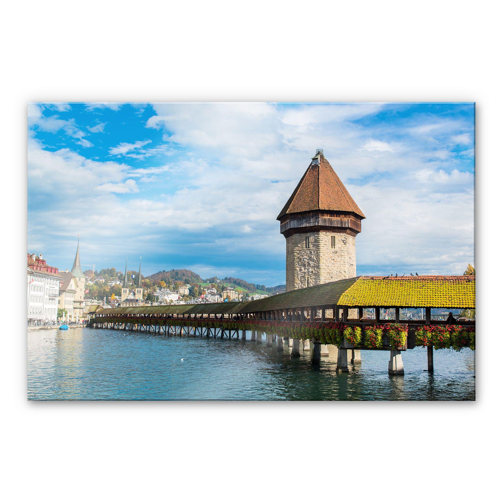 Akrylbillede træbro i Luzern
