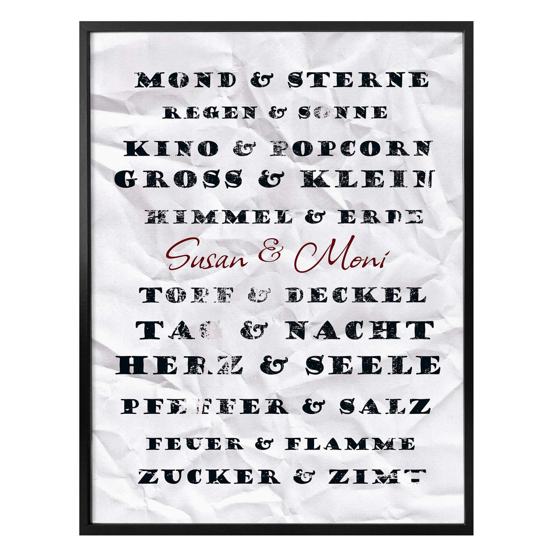 Poster Paare + Testo personalizzato