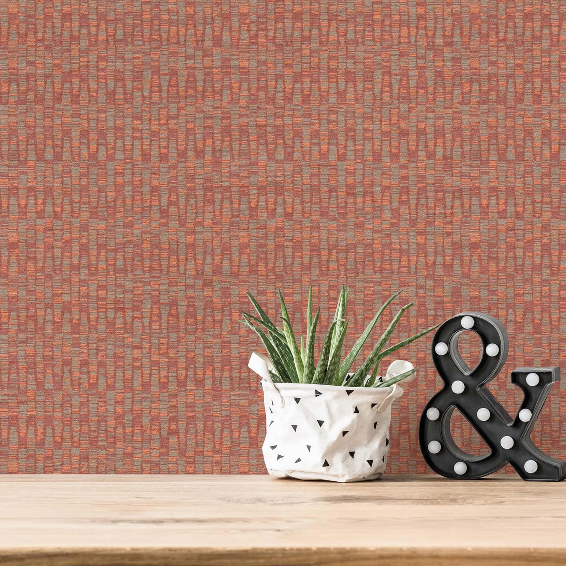 Moderne design tapet rød orange - mønster non-woven tapet køkken, spisestue, gang