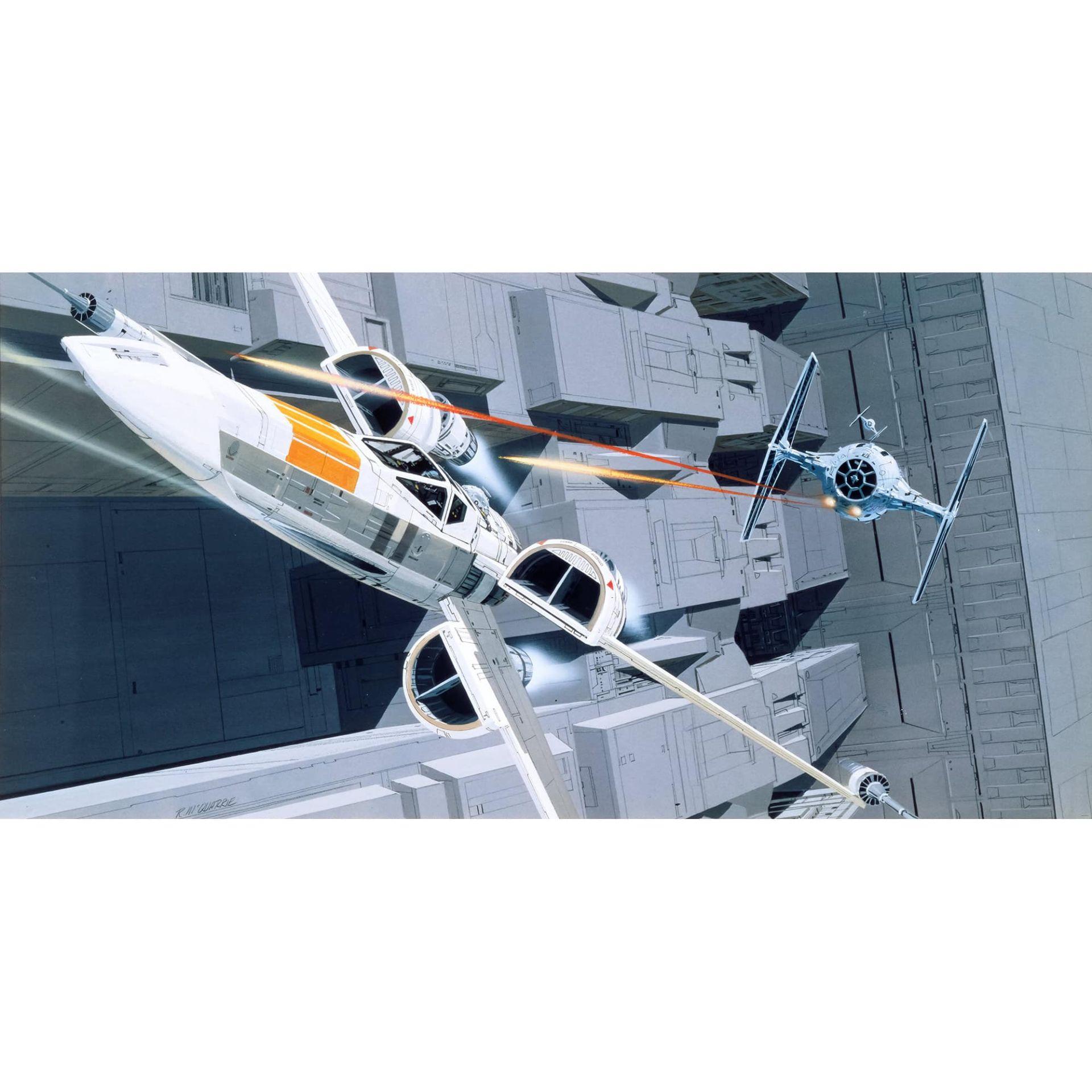 Vlies Fototapete - Star Wars Classic RMQ X-Wing vs TIE-Fighter - 500 x 250 cm