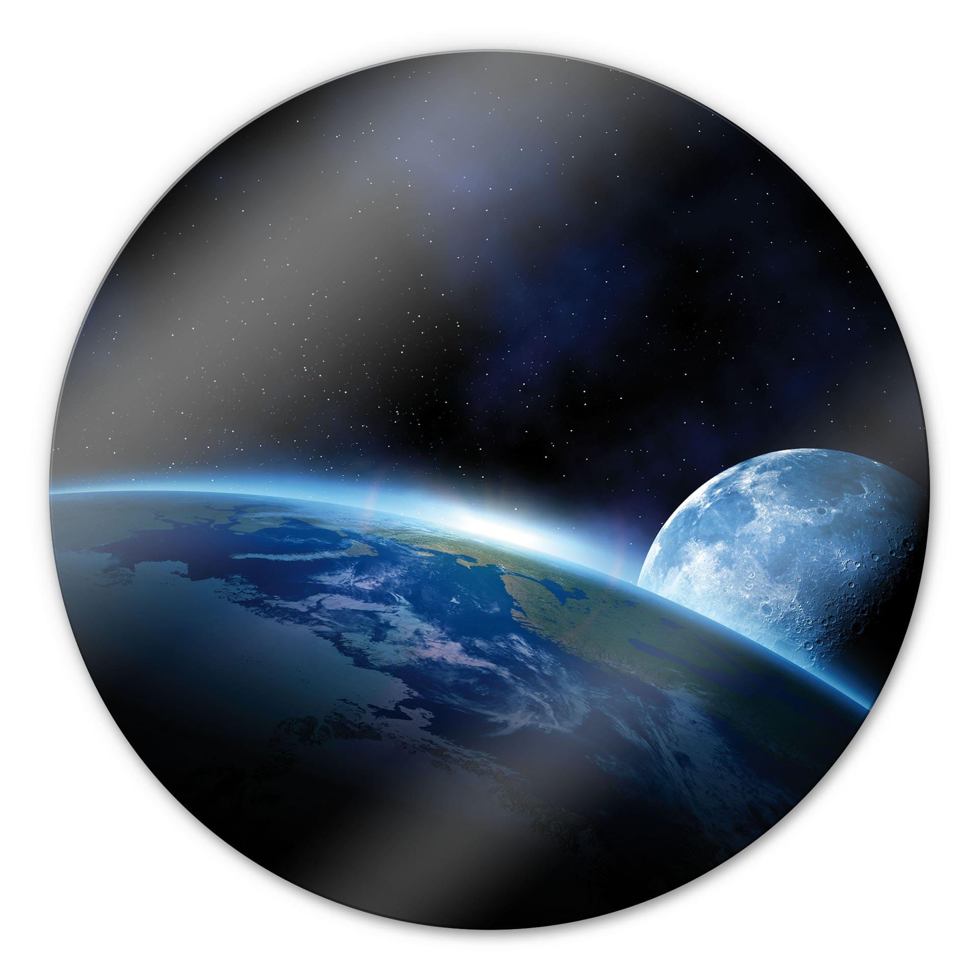 Tableau en verre - La Terre - Rond