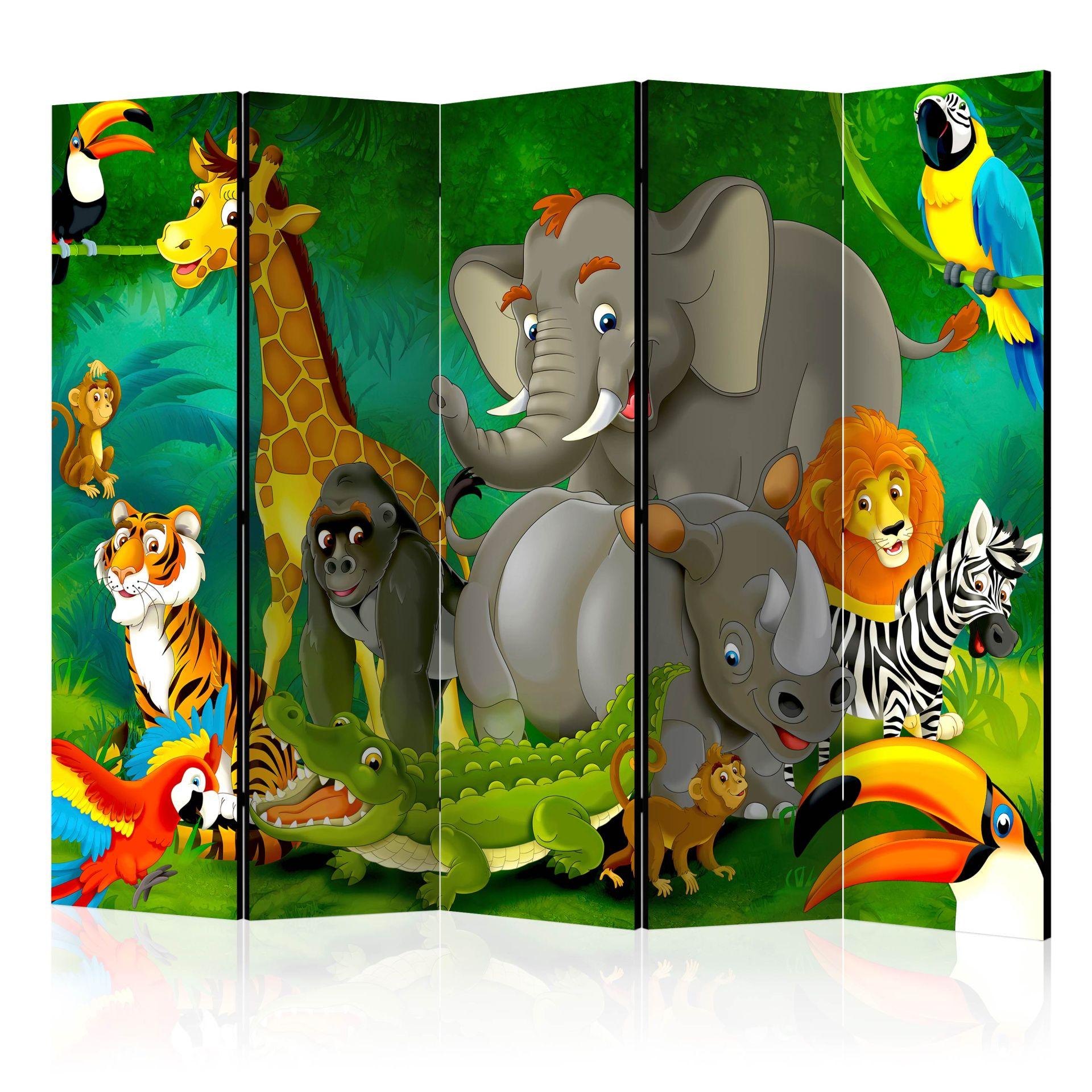 Rumdeler - Farverig safari , 5-delt - 225x172 cm