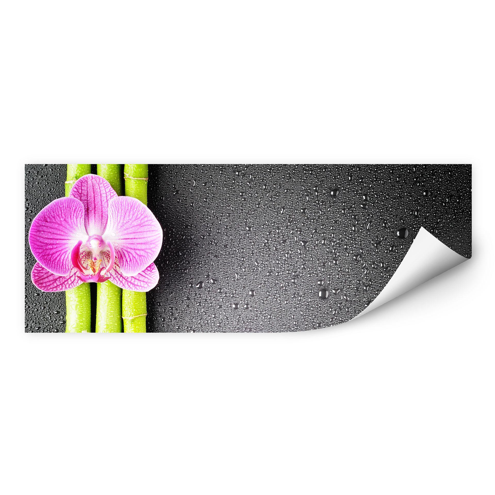 Zelfklevende Poster Orchid and Bamboo