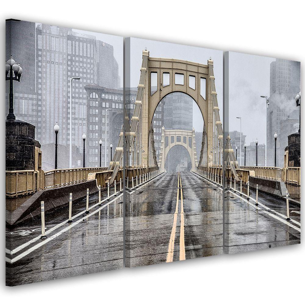 3 stykke lærredstryk, Brooklyn Bridge City, New York