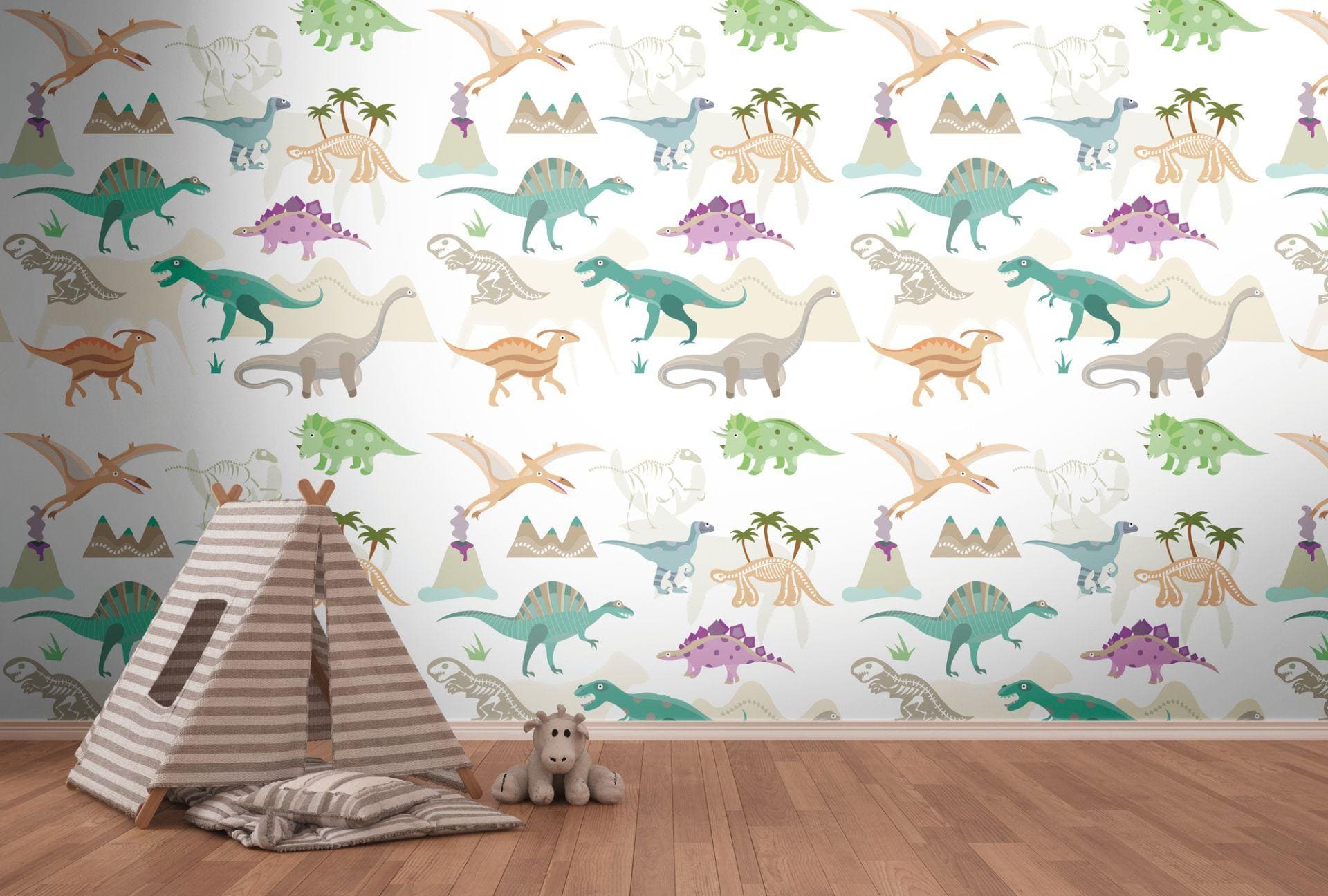 Papier peint chambre enfant crème multicolore - papier peint intissé art pour enfants Livingwalls - 