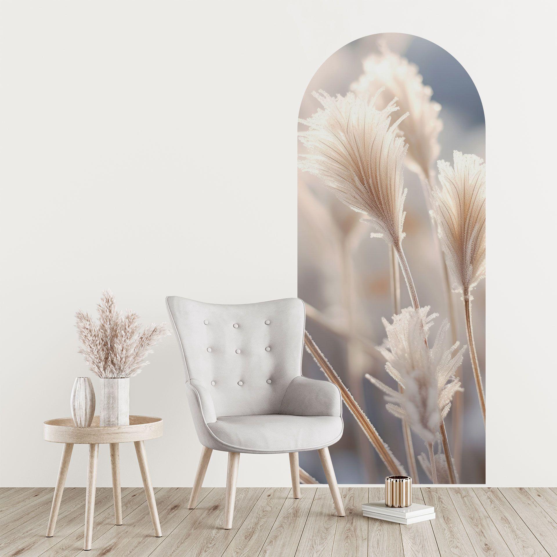 Wallsticker rundbuevægpanel pastelfarvede græsser - Treechild - smal