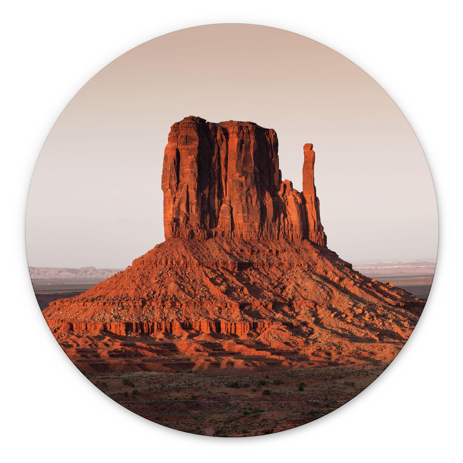 Klippeformation i Monument Valley - Hugonnard - Billede Rund – print på aluminium (Alu-Dibond)
