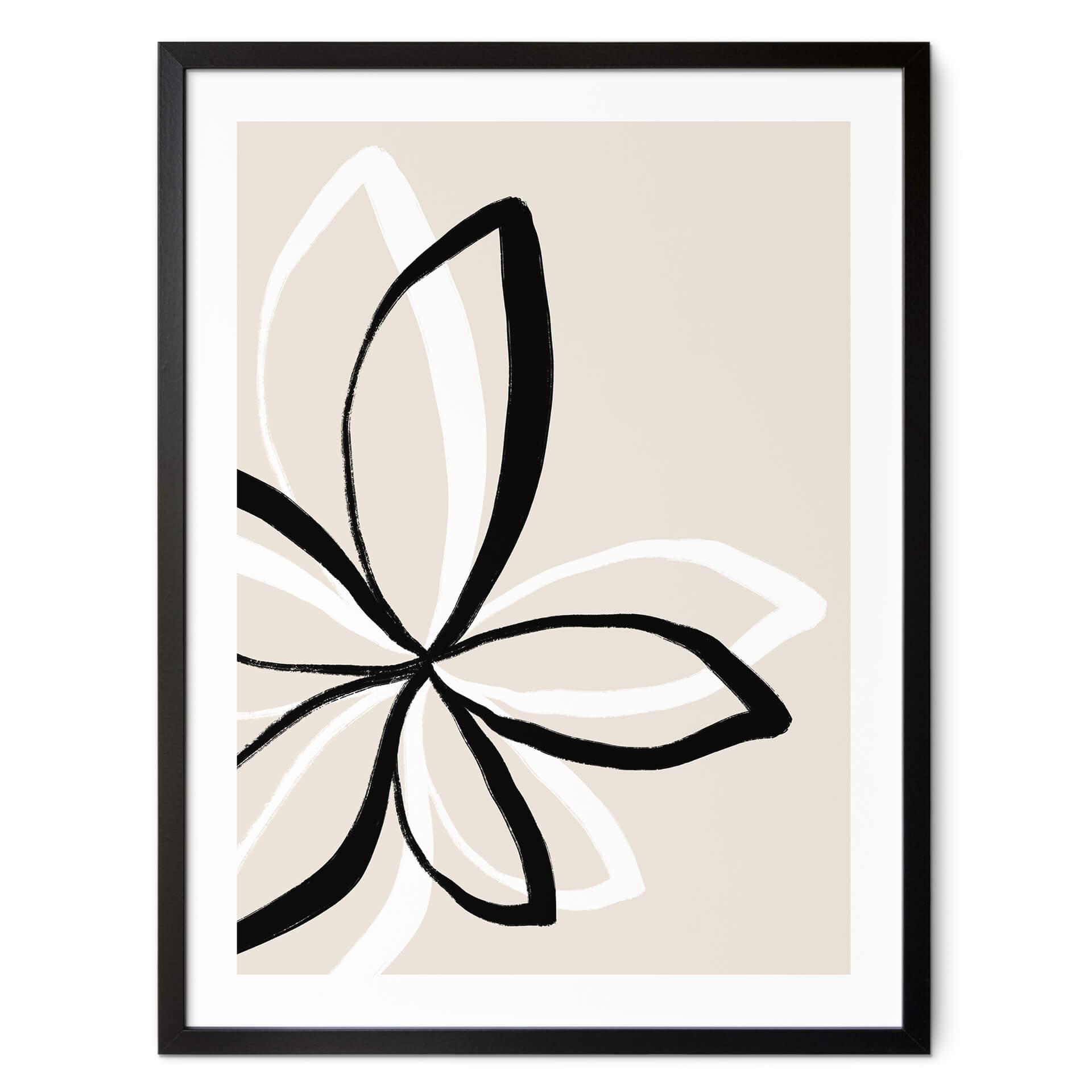 Póster uplusmestudio - Line Art - La doble flor
