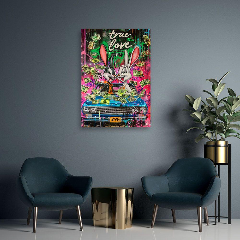 Canvasbillede, Farverig dollarkanin