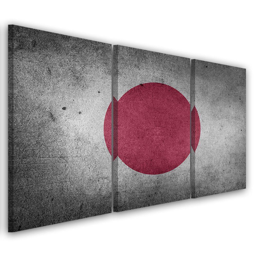 3 stykke lærredstryk, Japans flag