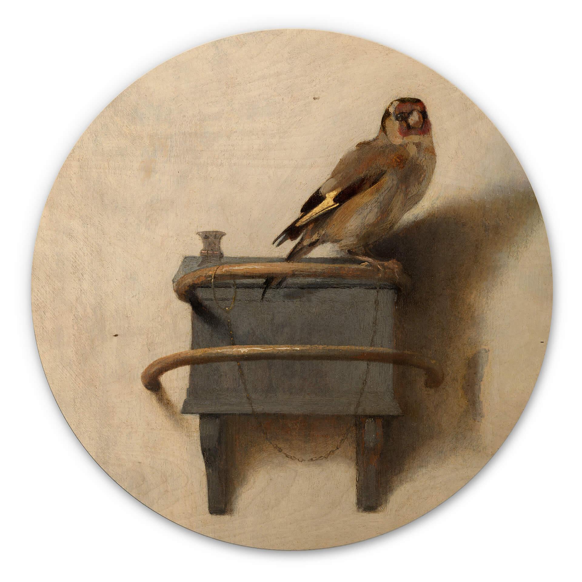 Fabritius Billede af træ - Guldfinken - Rund