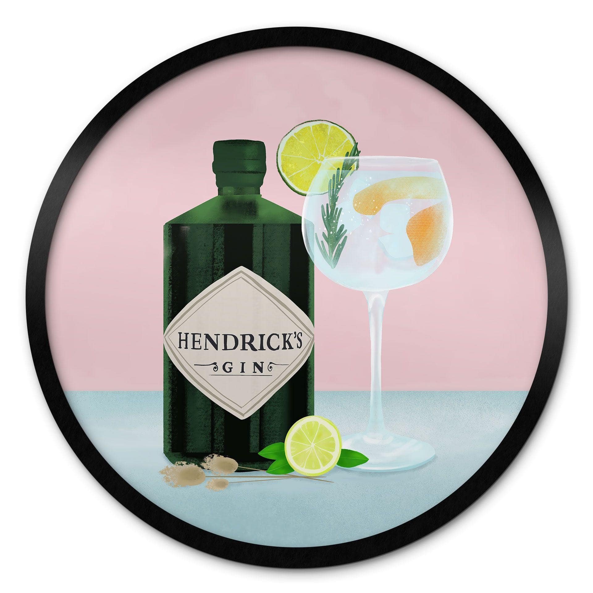 Póster Cóctel Gin Tonic - Lizde - Redondo