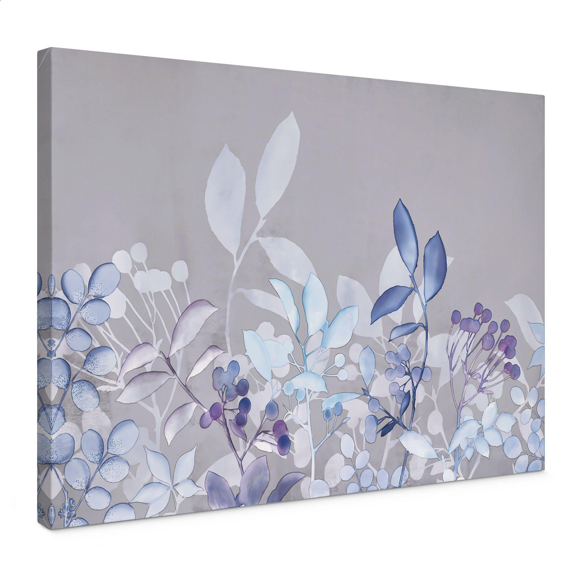 Lienzo acuarela azul plantas - Haase