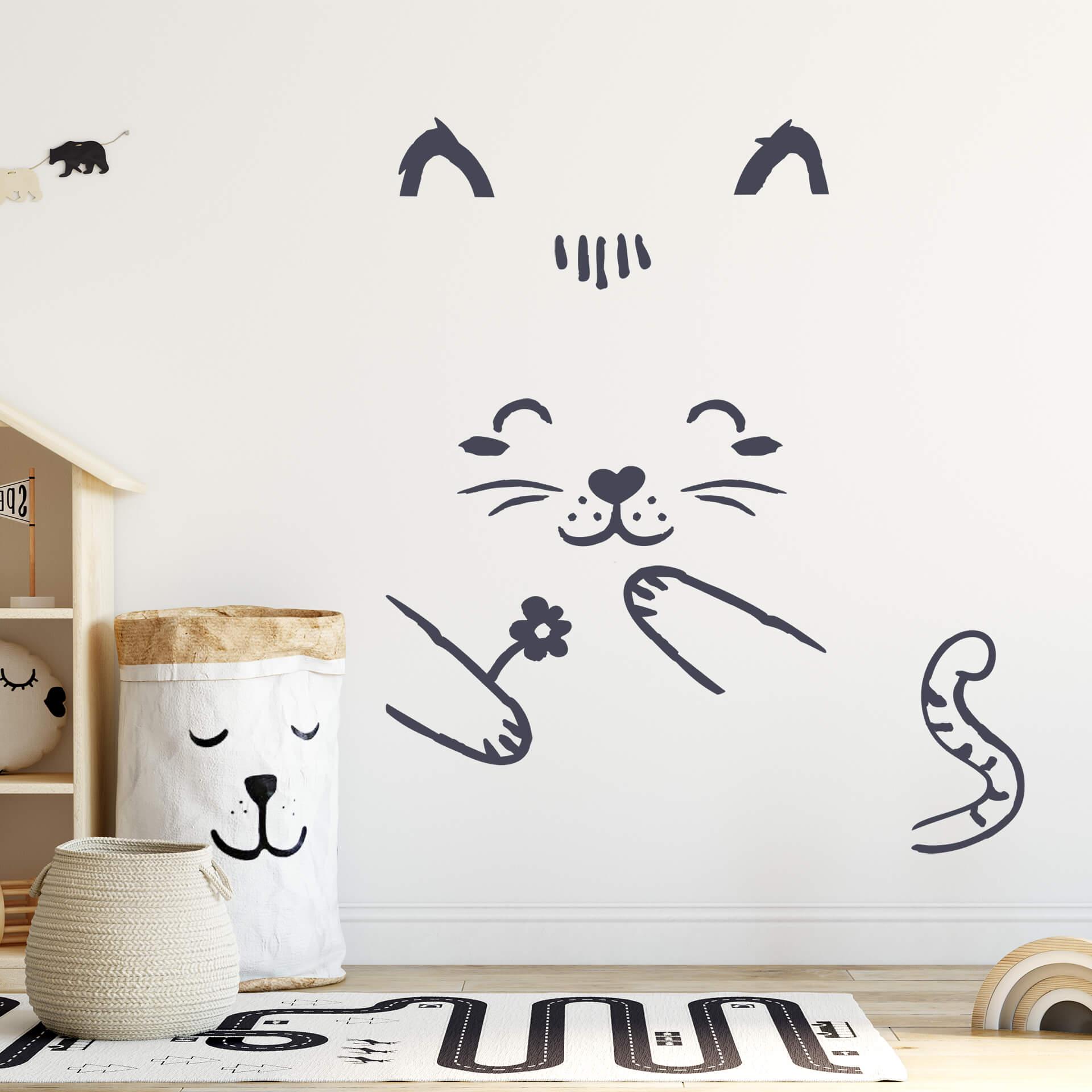 Killing med blomst - wallsticker