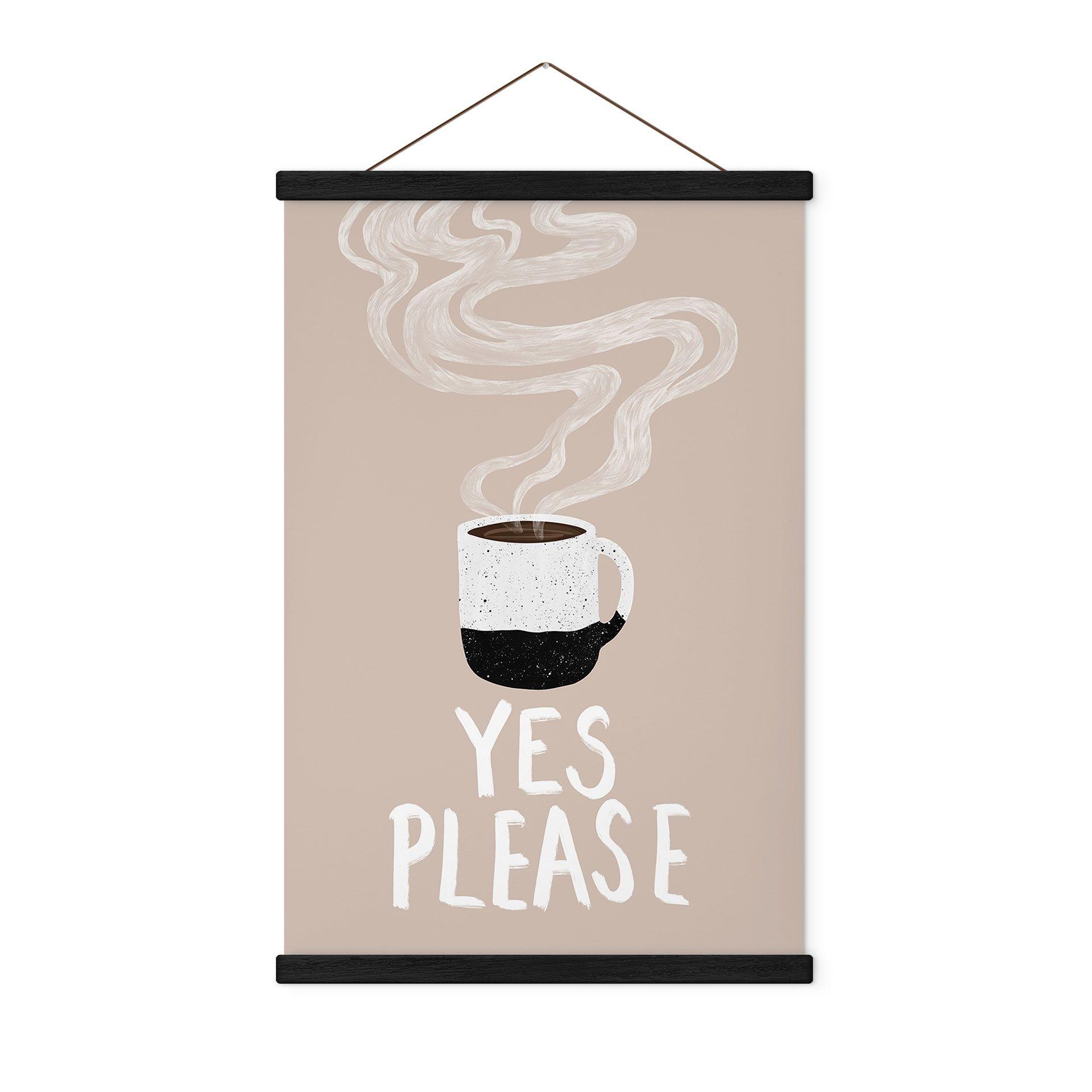 Póster de tela Taza de café caliente por la mañana - EMELIEmaria
