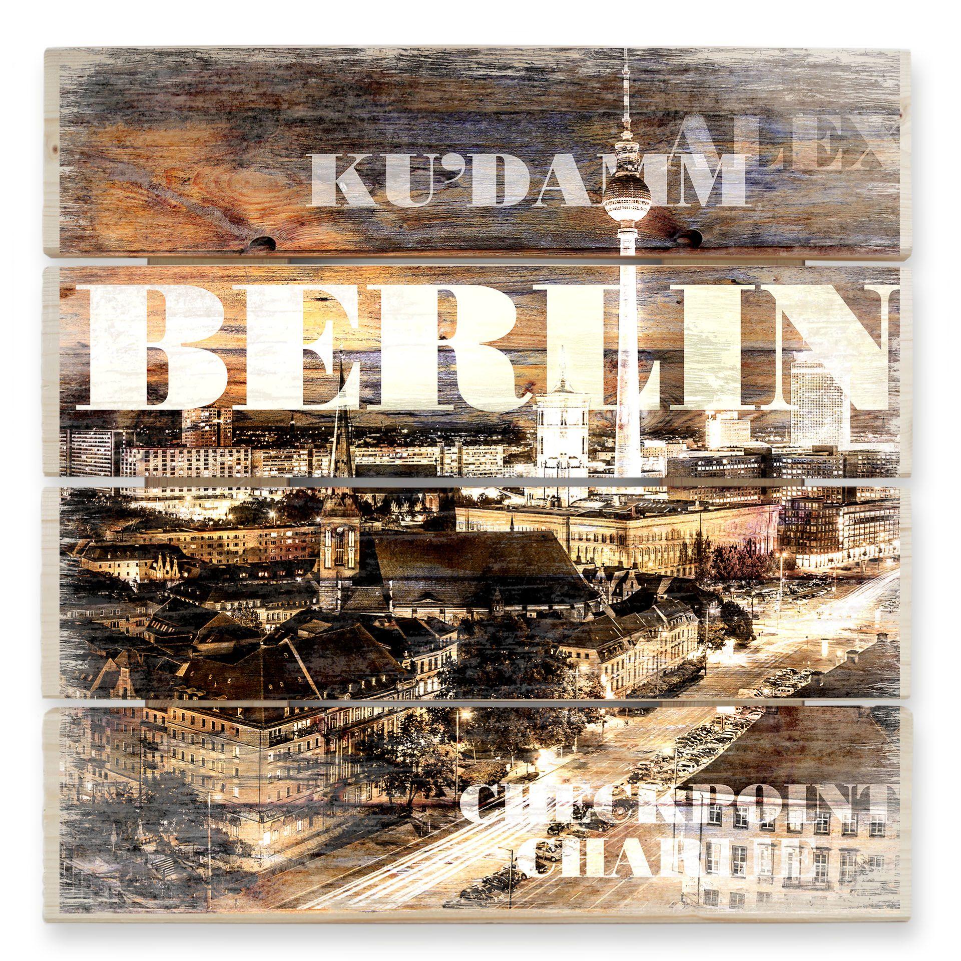 Cuadro de madera Paisaje Berlín - 40x41,5 cm