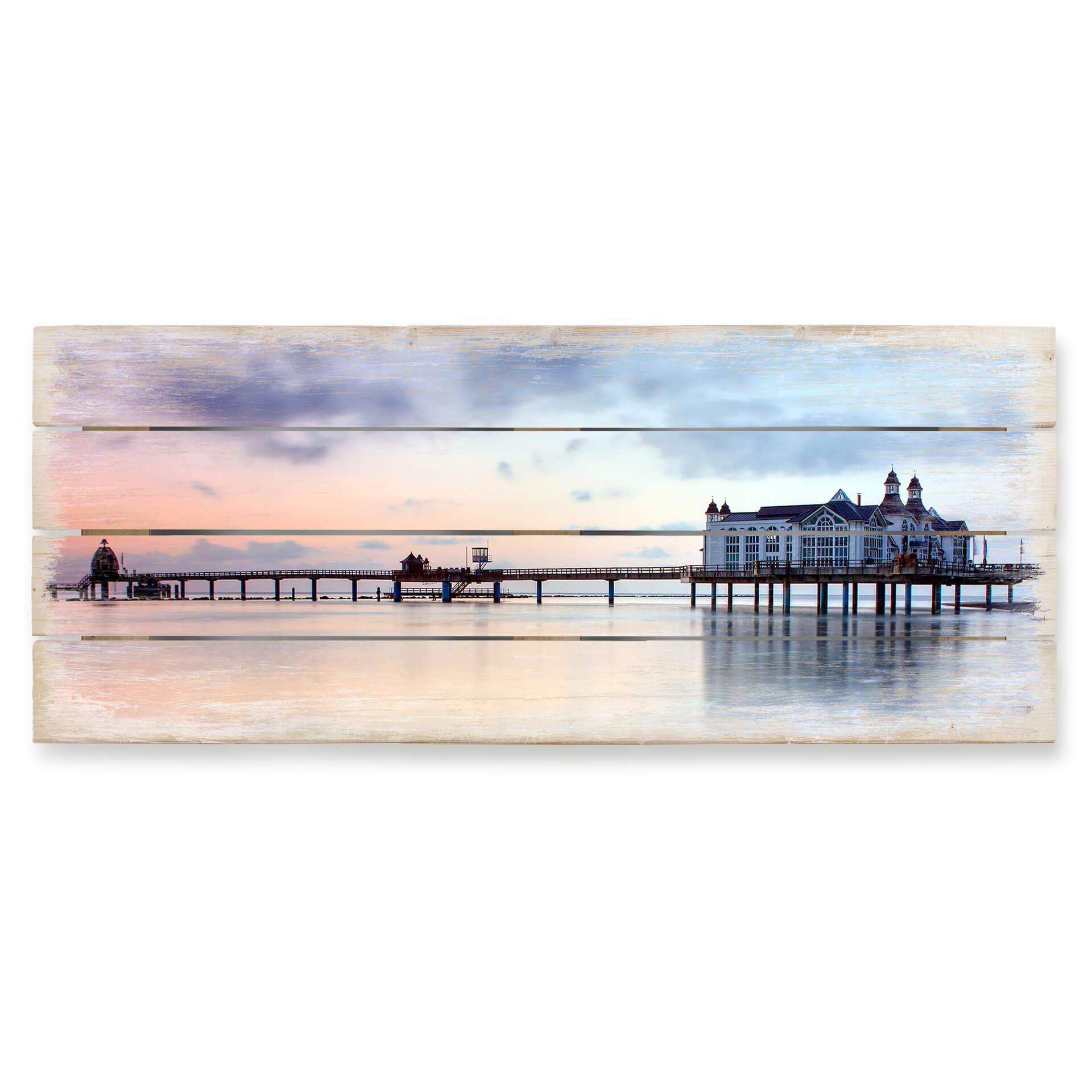 Holzbild Seebrücke Sellin - Panorama