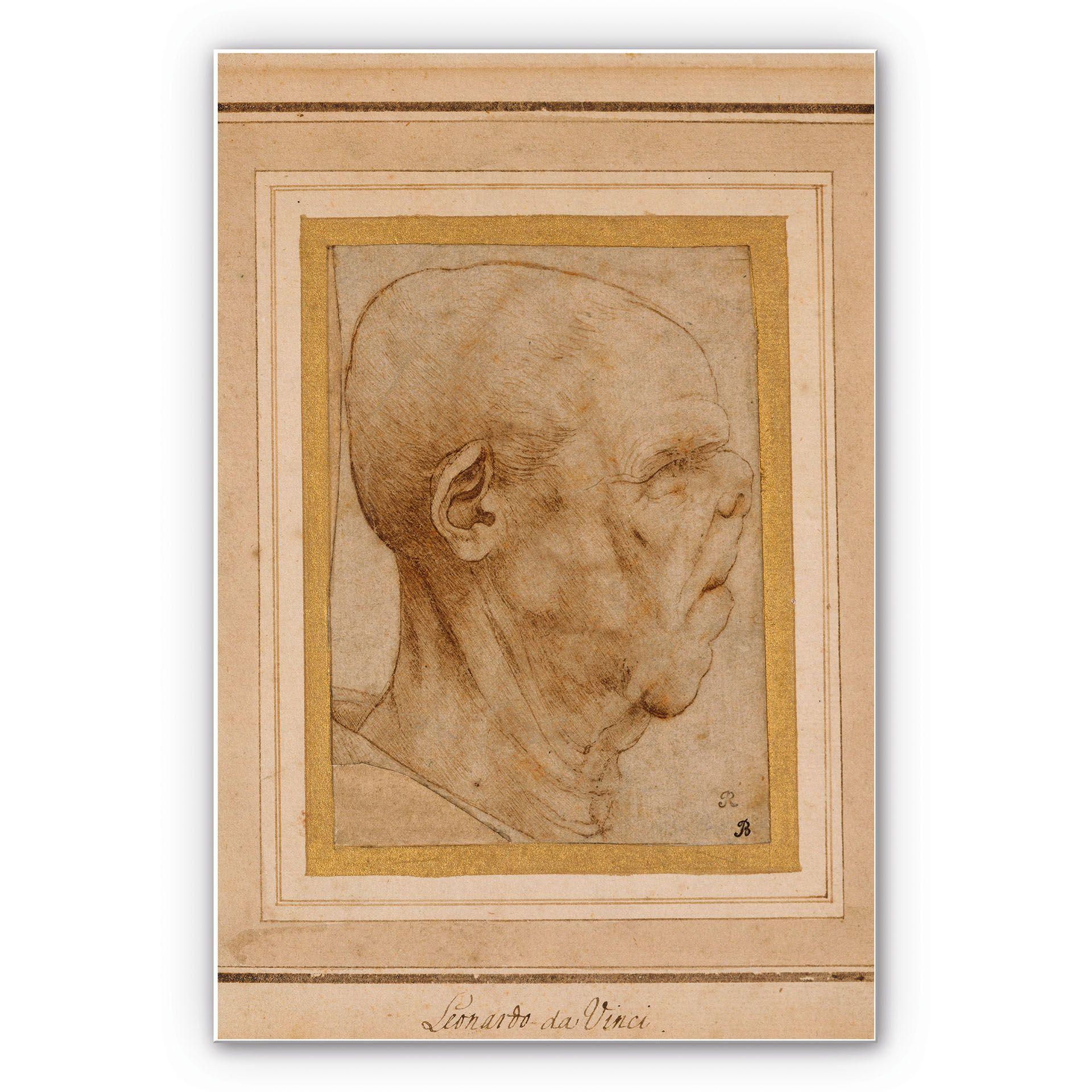 Tableau Forex - De Vinci - Caricature d'une tête d'homme