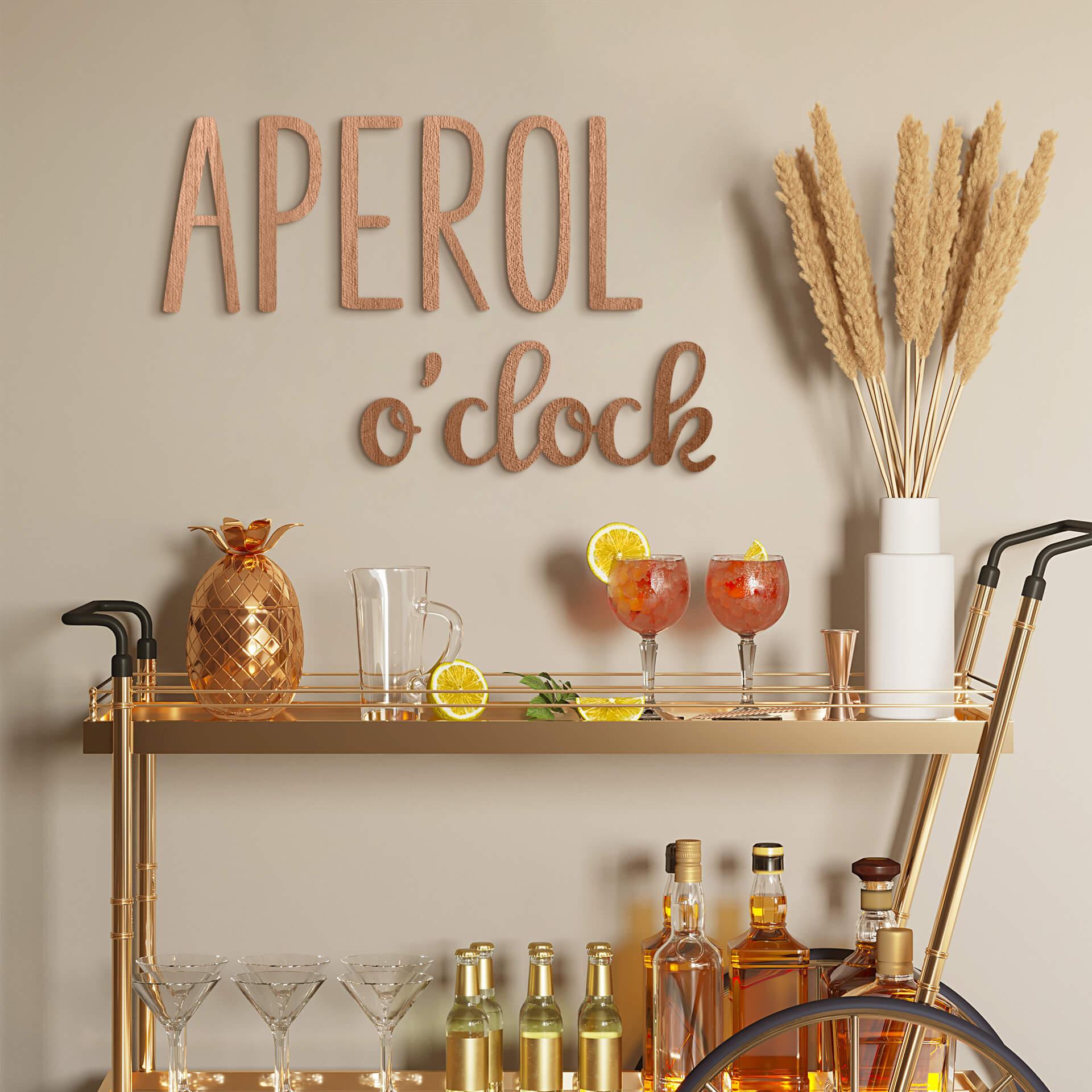 letras de madera 3D - Cocina - Aperol en punto - Caoba