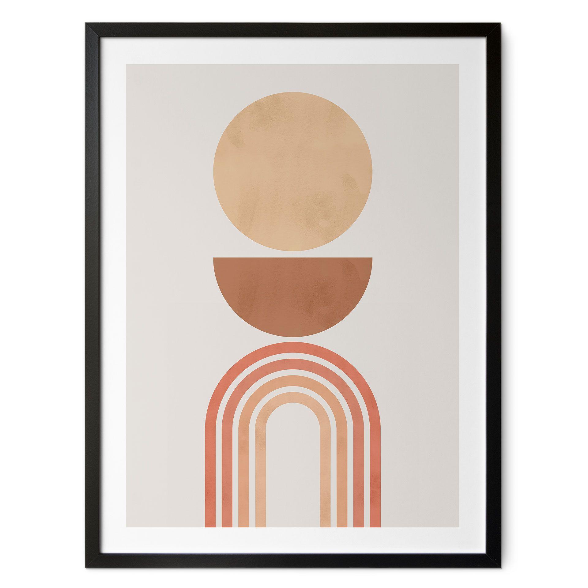 Póster Equilibrio abstracto - Arcos y círculos retro - Costa