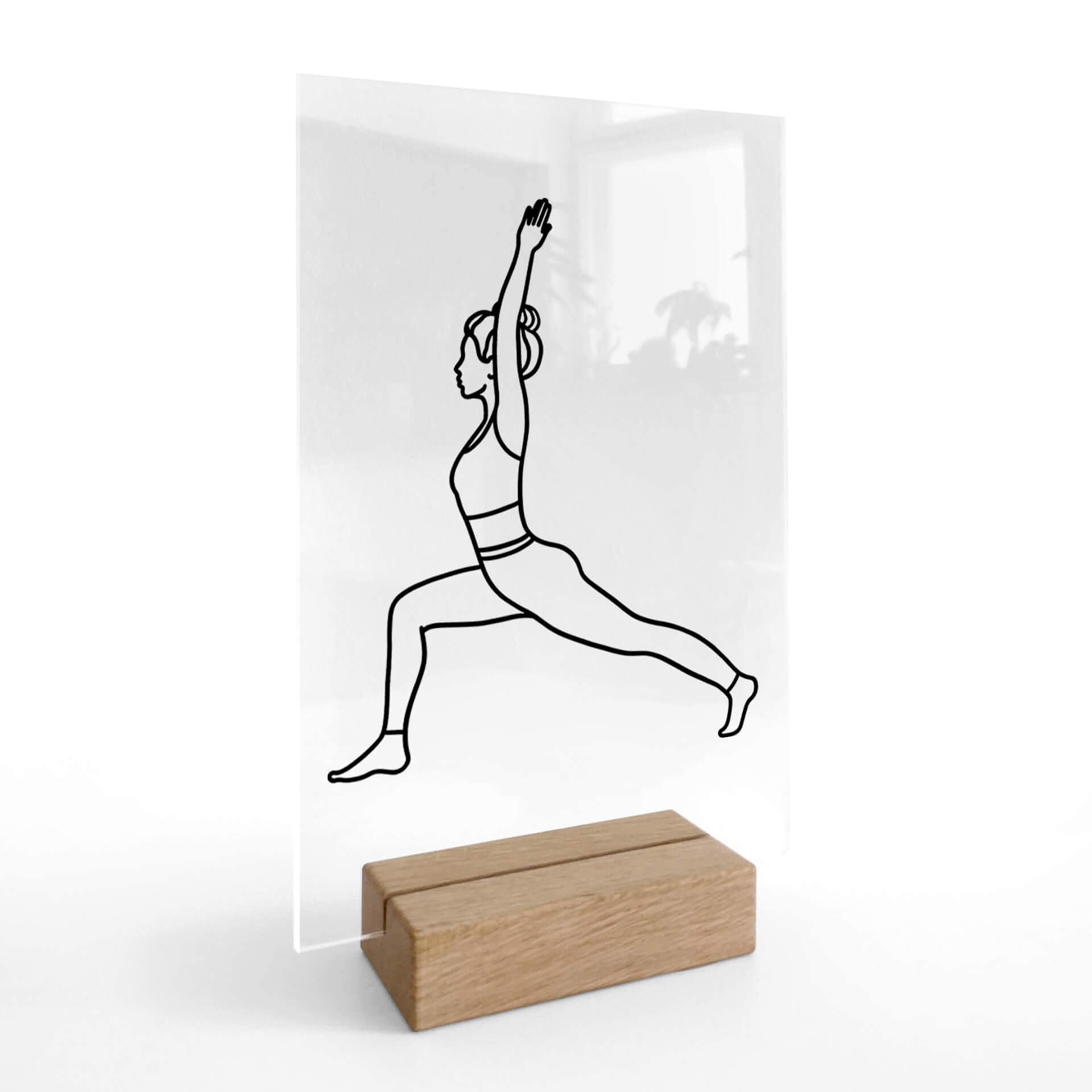 Bordskærm Yoga - Kriger - Stregtegning