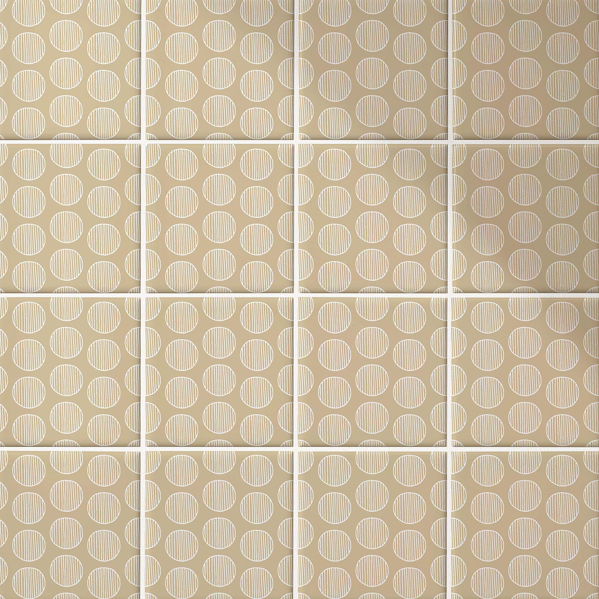 Azulejos Adhesivos Boho - Círculos capuchino - Lote de 12