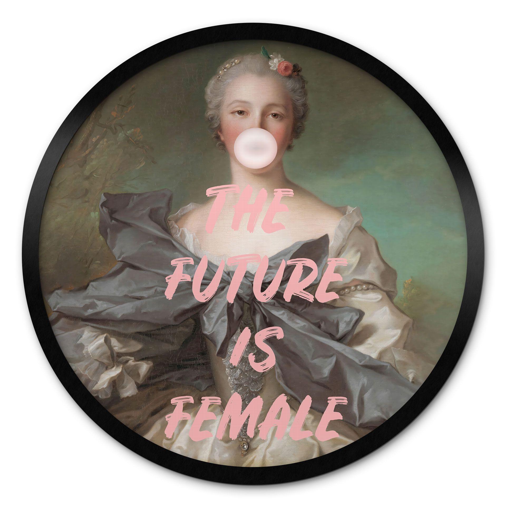 Sigende plakat Fremtiden er kvindelig - Grace Digital Art - Round