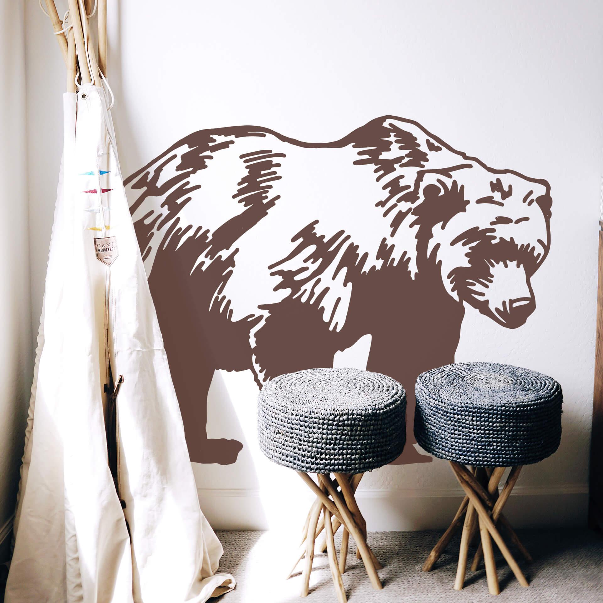 Muursticker Beren Silhouet
