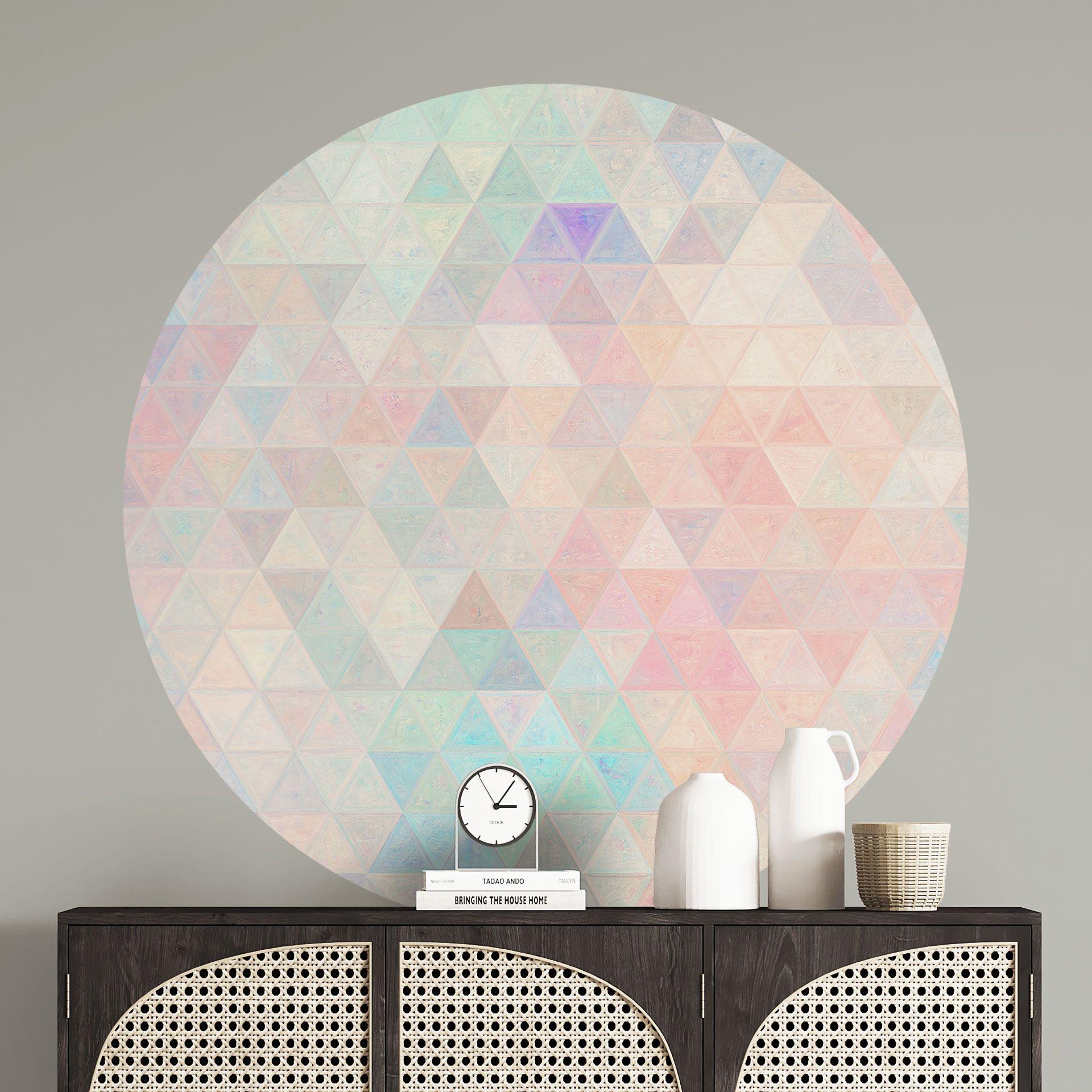 Vinilo decorativo Triángulos de mosaico de colores - Jaszke - Redondo