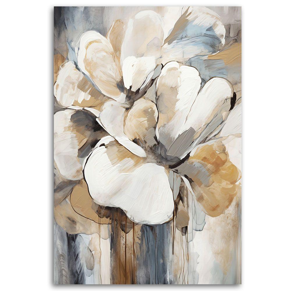 Canvasbillede, Beigefarvede blomster