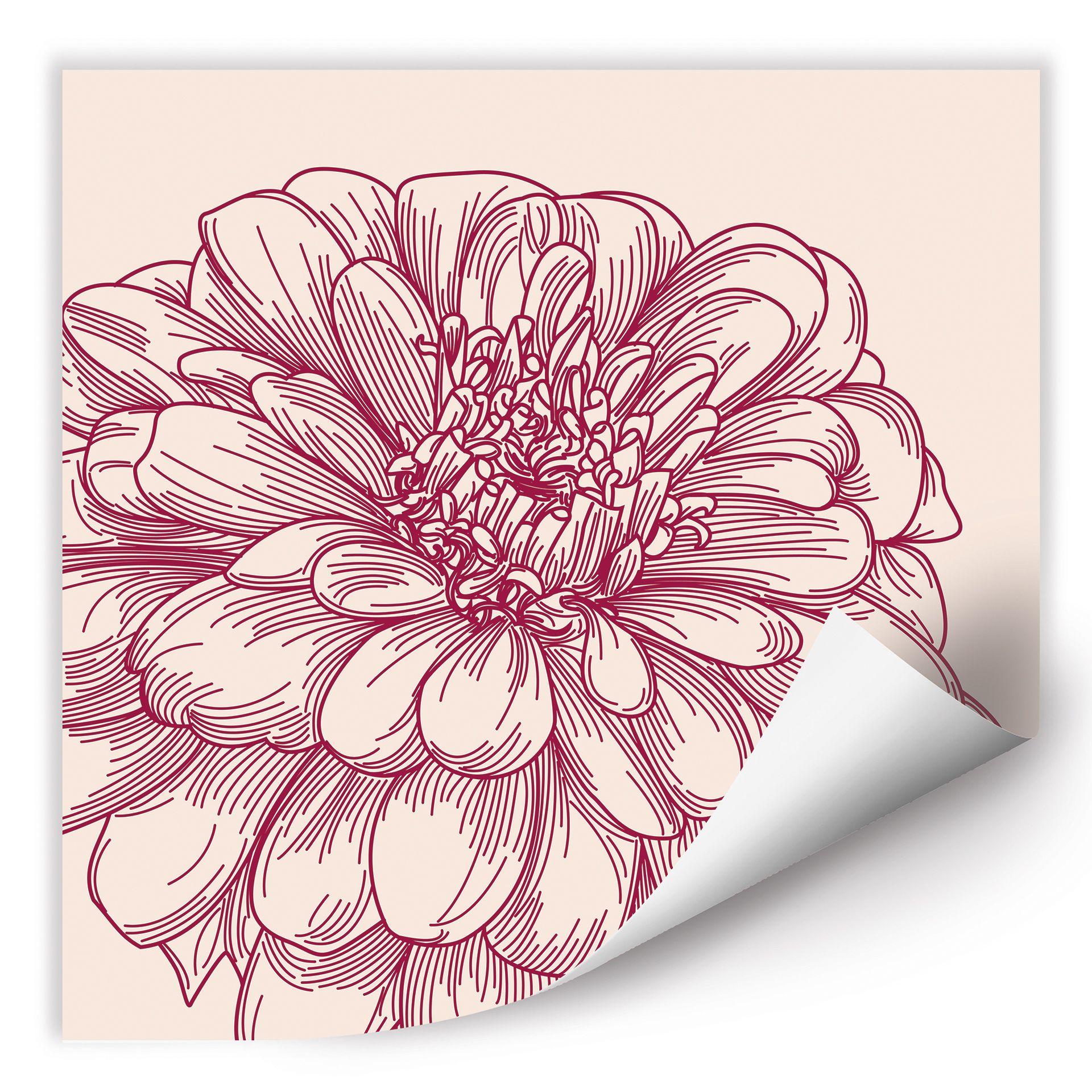Zelfklevende Poster - Flower Illustratio