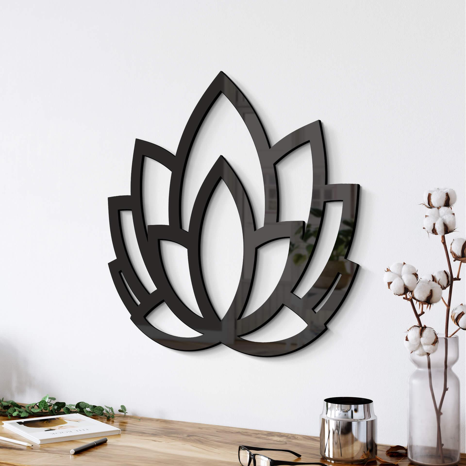 Decoración acrílica flor de loto yoga