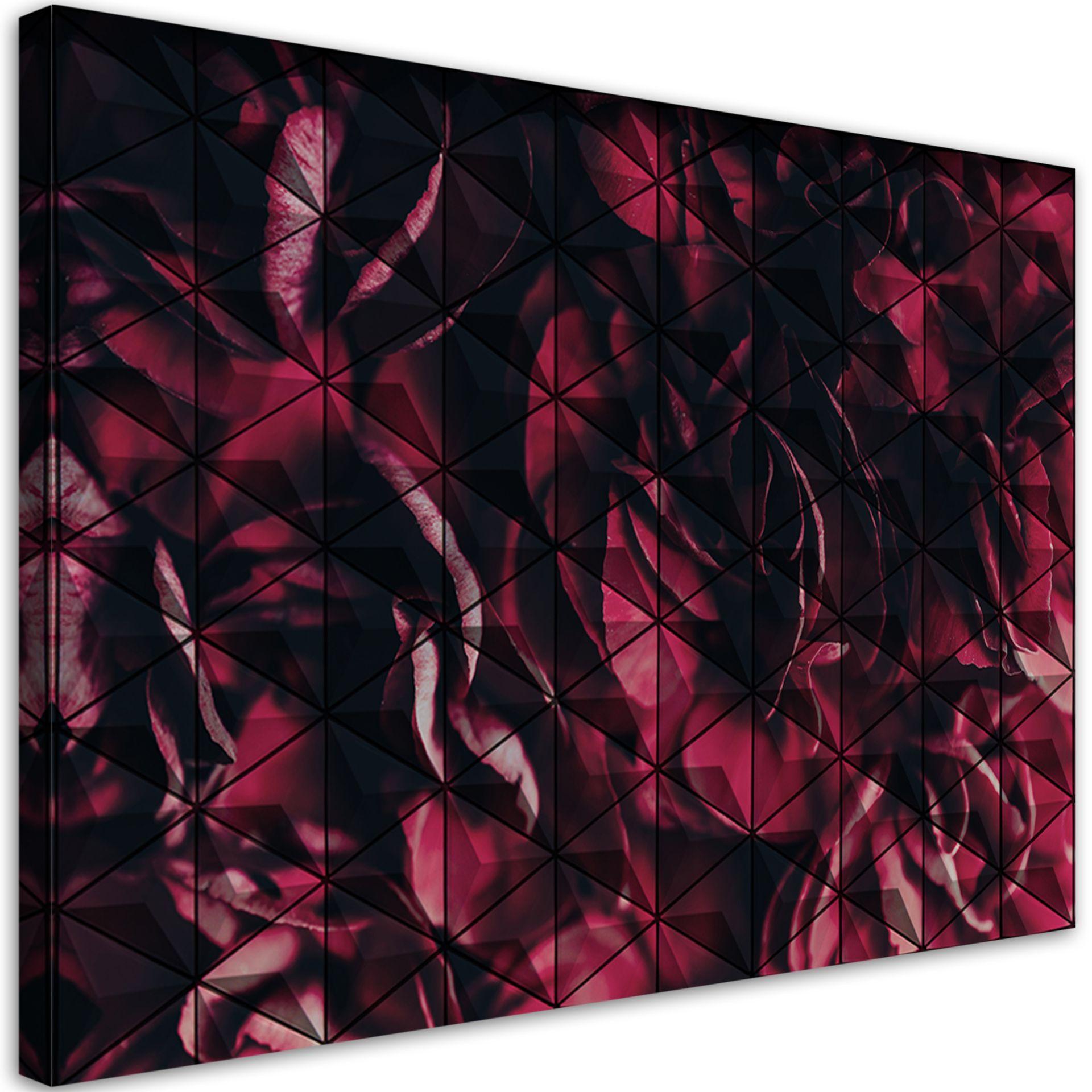 Canvasbillede, rød geometrisk abstrakt