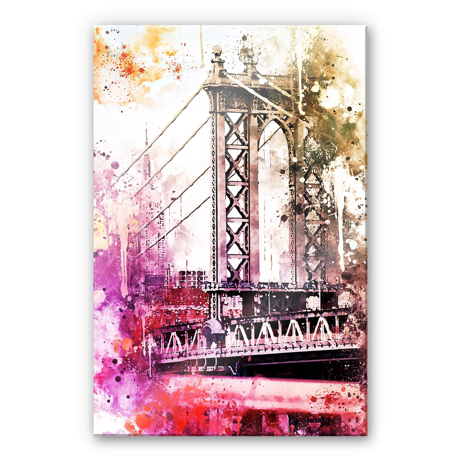 Akrylbillede Hugonnard - Akvarel: New York Bridge