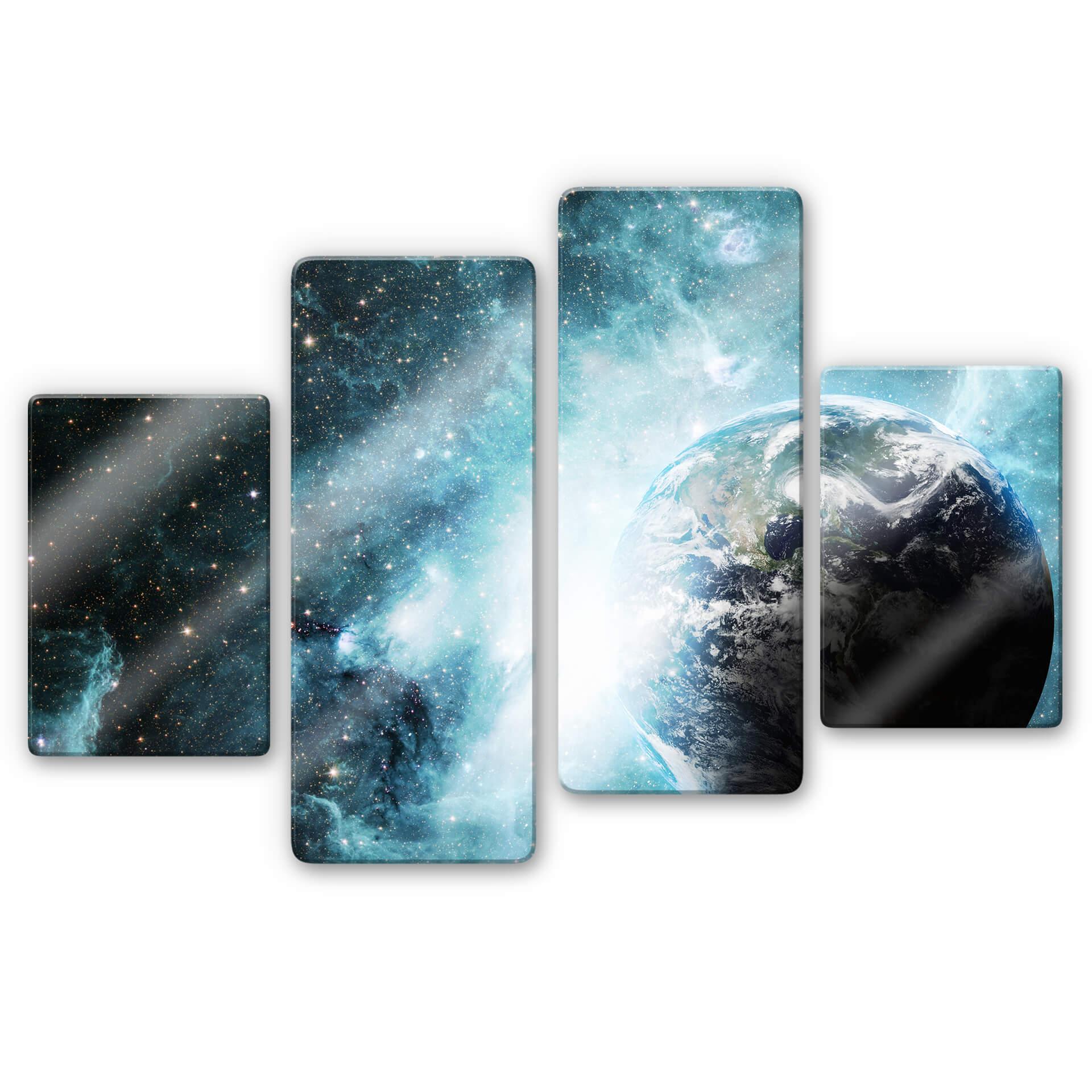 Tableau en verre - Dans une galaxie lointaine (4 parties)