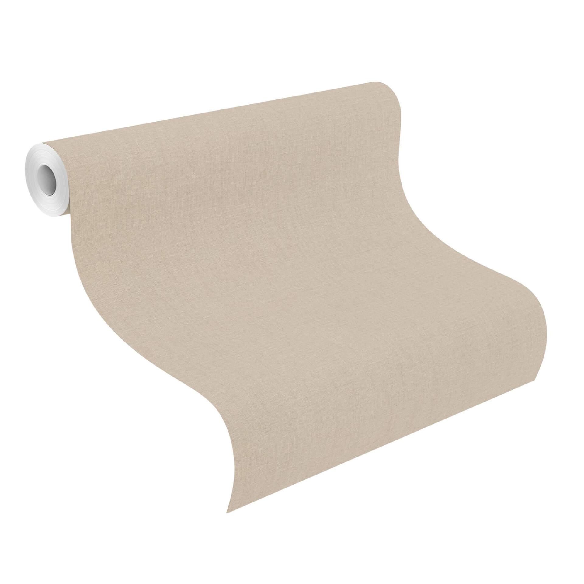 Rasch Papier peint intissé uni Florentine III lin brun doux