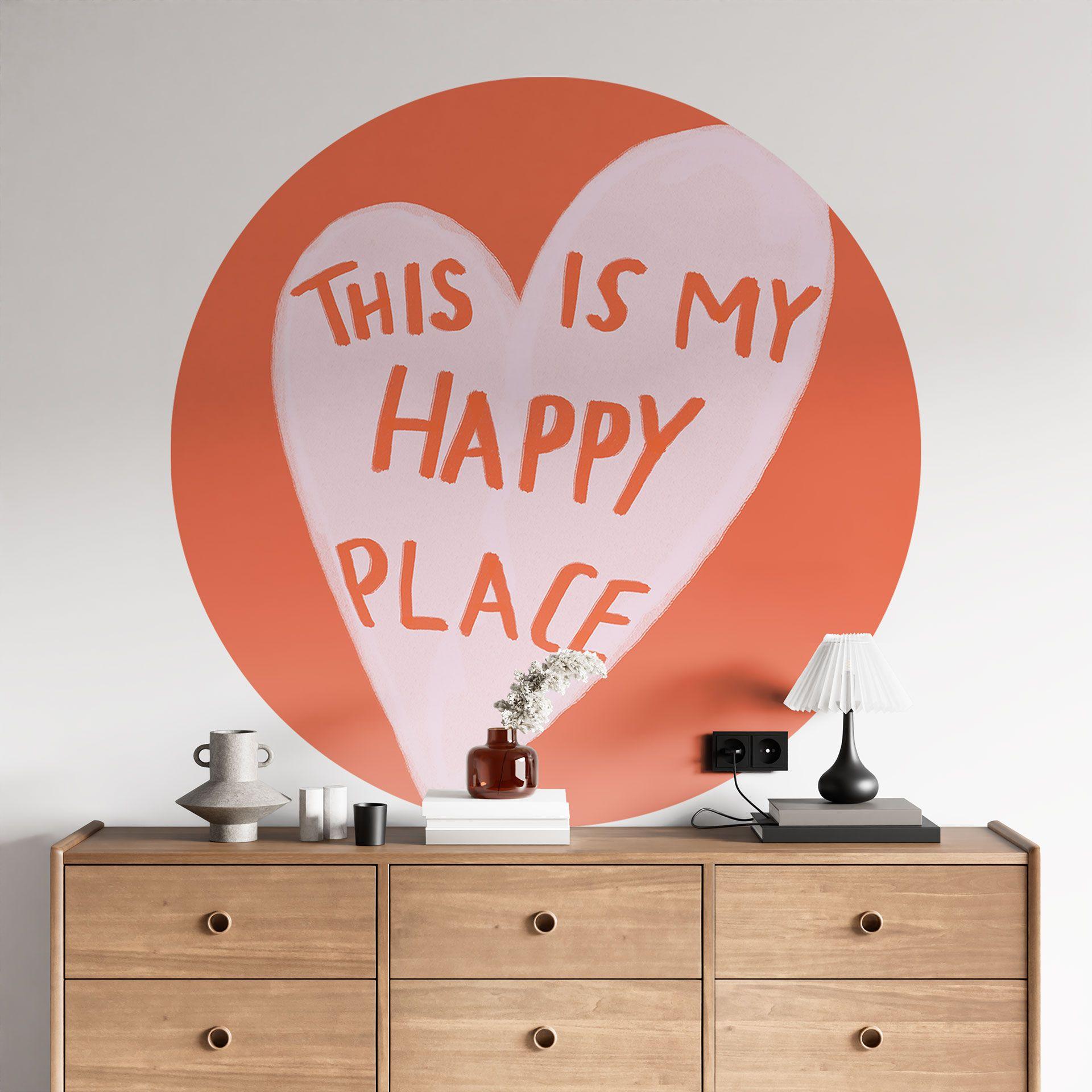 Vinilo decorativo This is my happy place with heart - Fritsch - Redondo