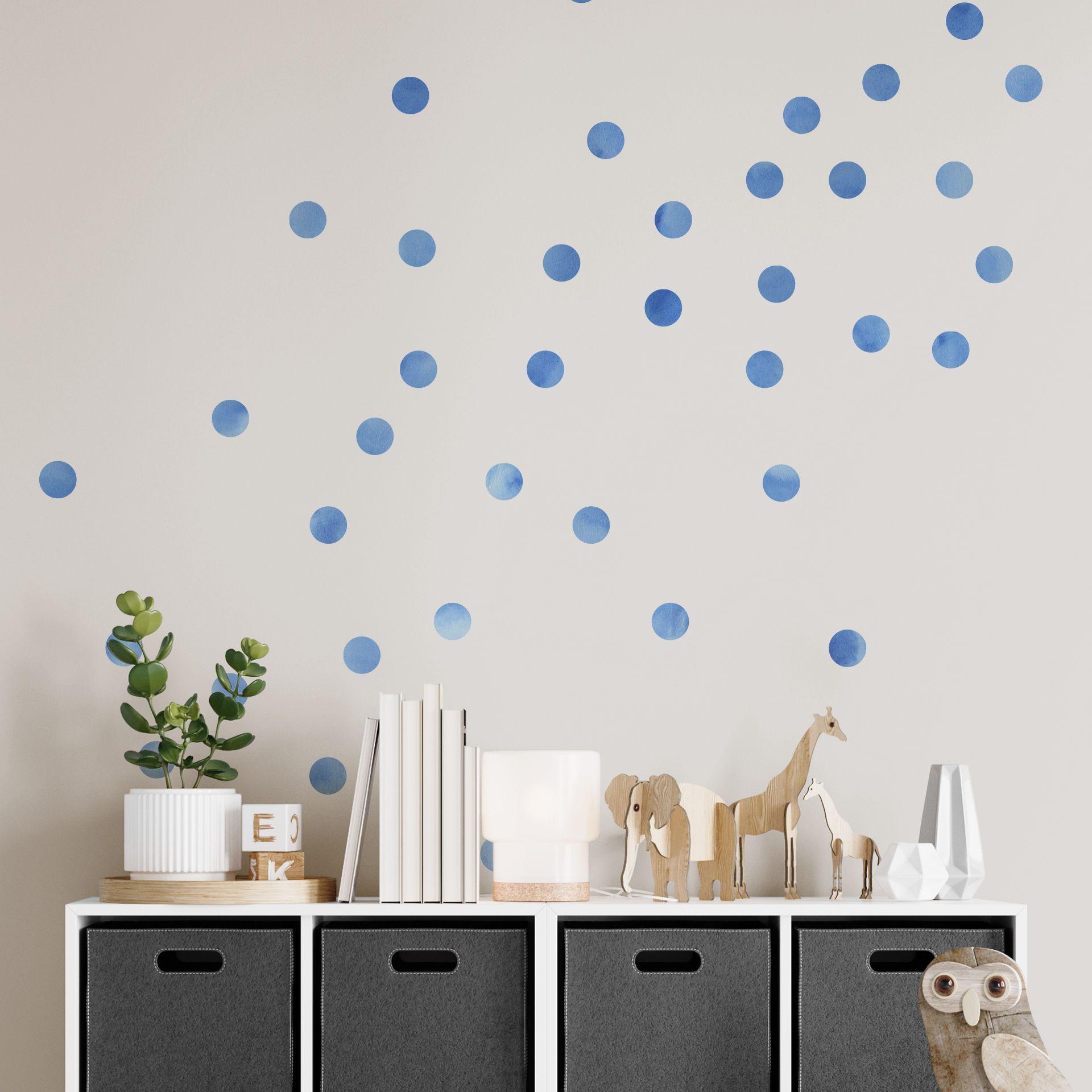 Muursticker set stippen - Blauw (50 stickers)