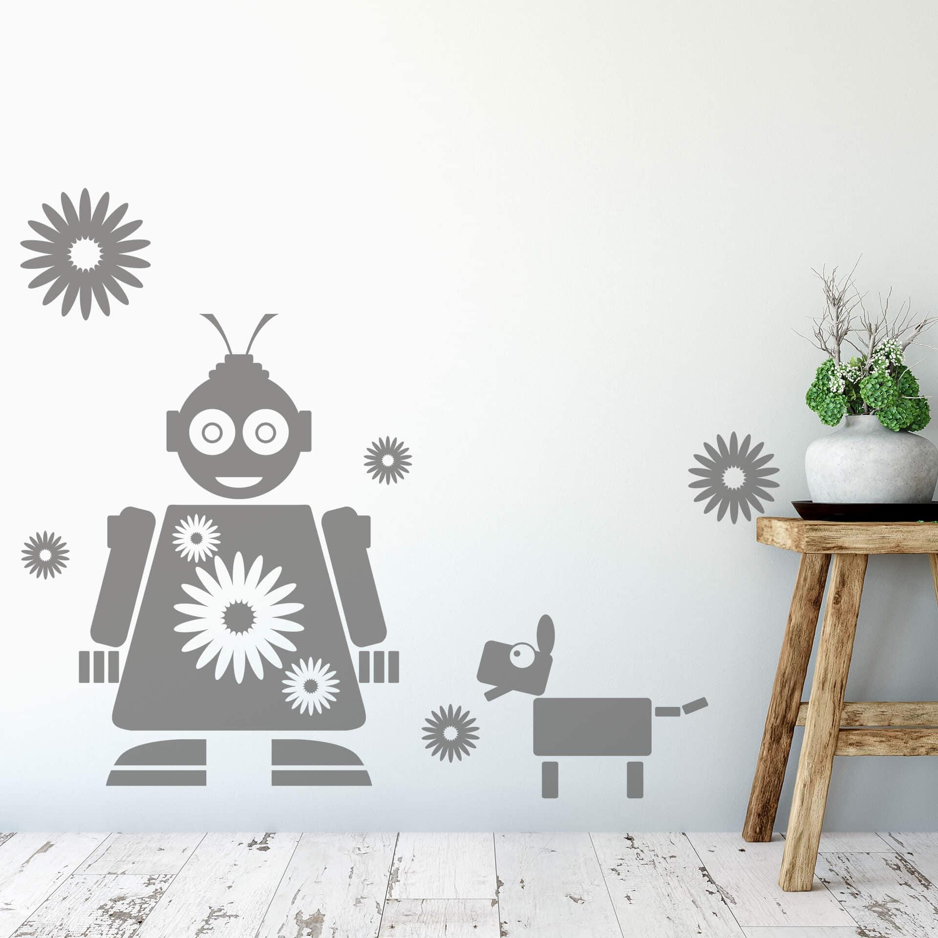 Robot Fleur wallsticker