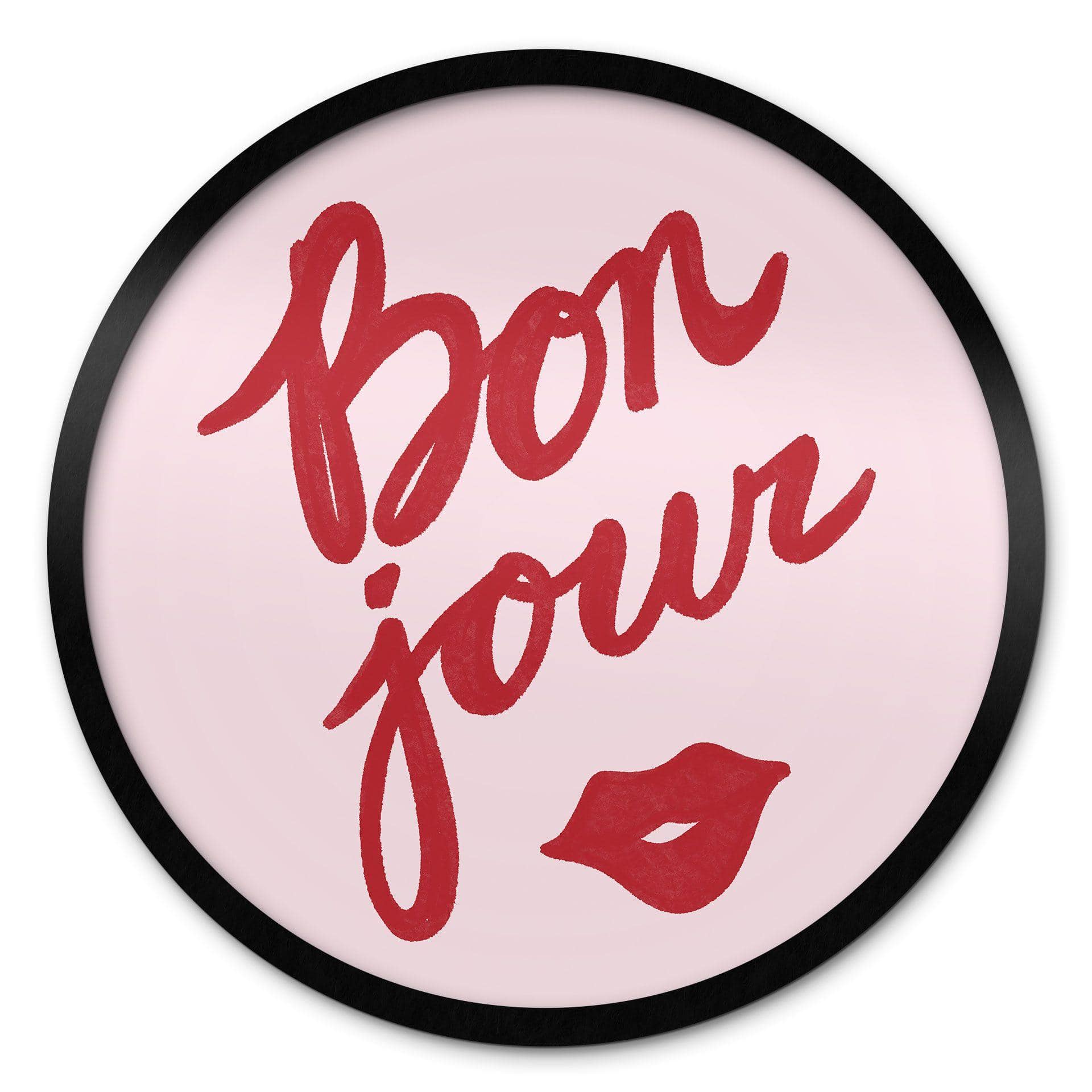 Póster Bonjour con boca que besa - Fritsch - Redondo